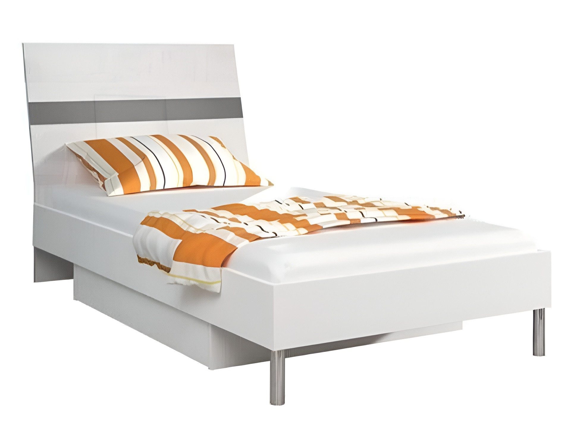Xlmoebel Kinderbett Grau lackiertes Holz-Kinderbett mit modernem Design (Kinderbett, 1-tlg., Bett), Hergestellt in Europa