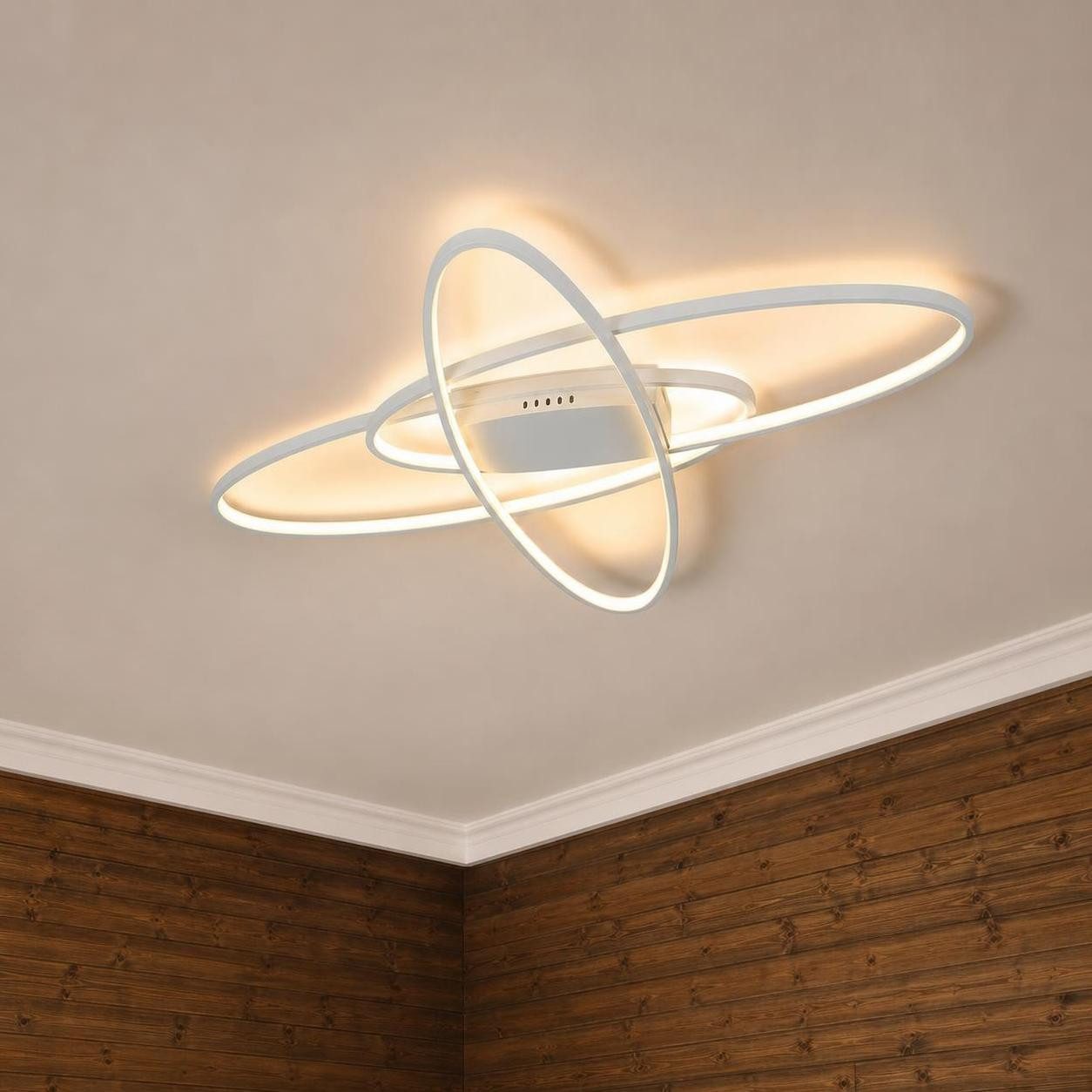 ZMH LED Deckenleuchte Wohnzimmer Dimmbar mit Fernbedienung Deckenlampe Modern Flur, Augenschutz, LED fest integriert, 3000-6500K