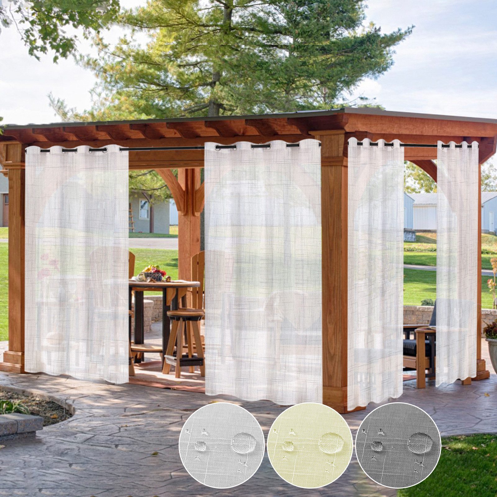 Outdoorvorhang Wetterfest Outdoor Gardinen Wasserdicht Terrasse