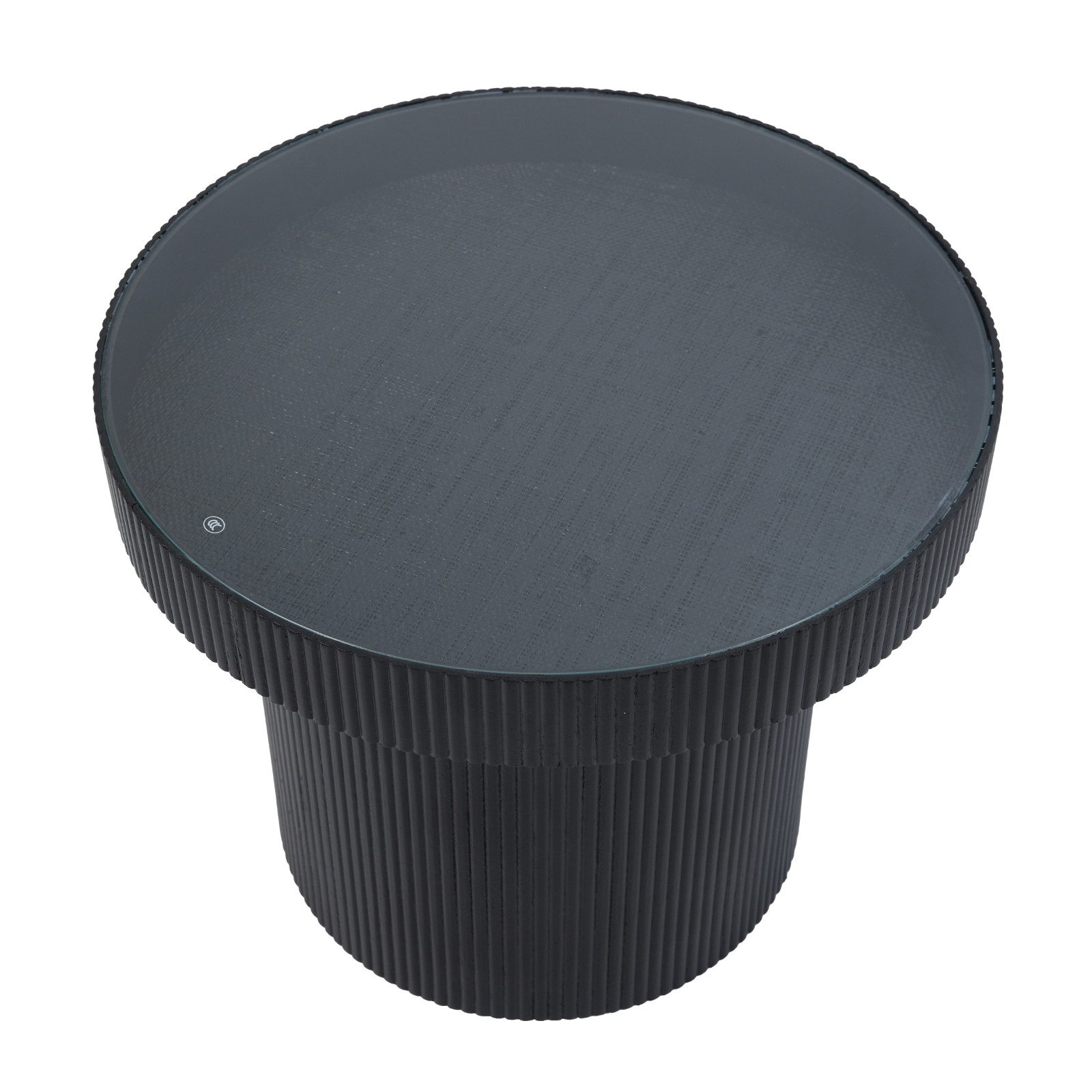 SVITA Beistelltisch MIGUEL (1 Tisch), mit Glasplatte, Coffe Table, Beistelltisch rund, Schwarz/Schwarz – Bild 4 von 5