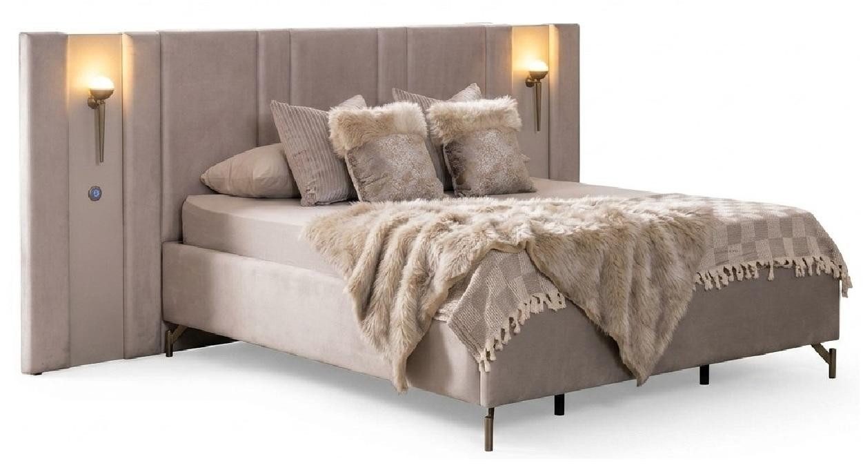 JVmoebel Bett Bett modern beige weich bequem komfortabel Schlafzimmer (1-tlg., 1-tlg)