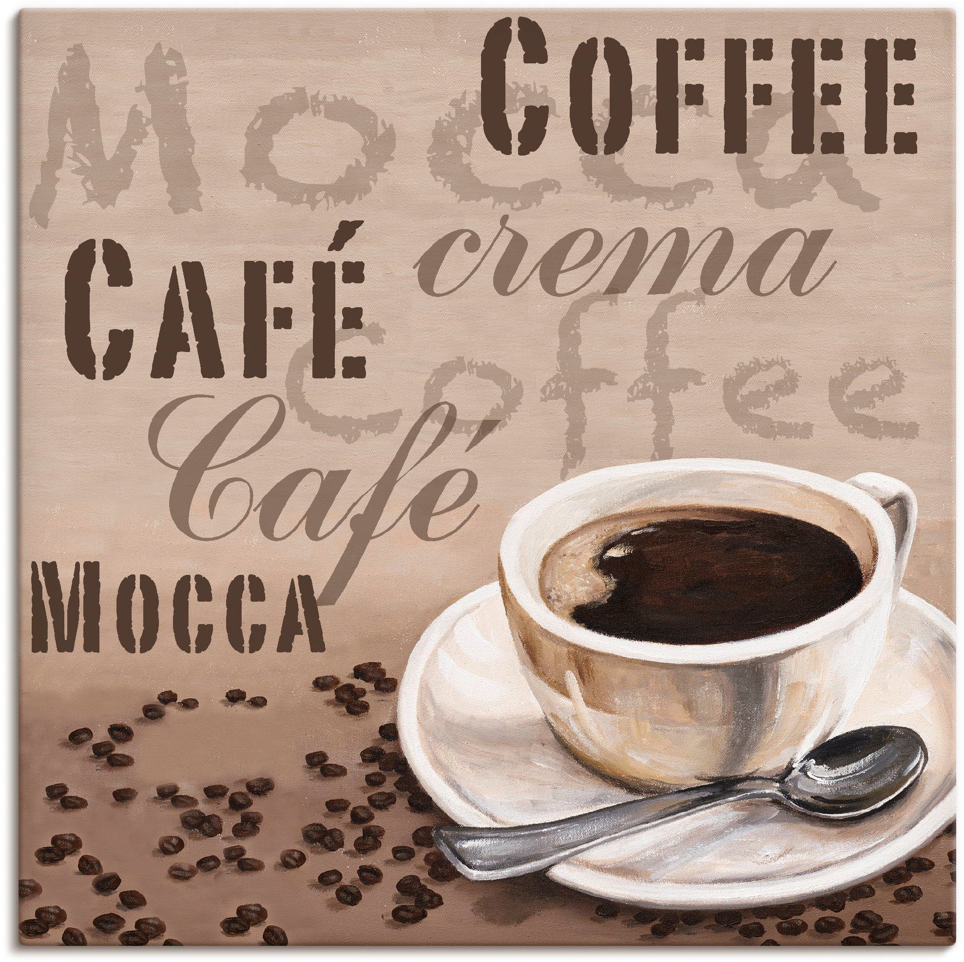Artland Wandbild Mocca - Kaffee, Getränke (1 St), als Alubild, Leinwandbild, Wandaufkleber oder Poster in versch. Größen