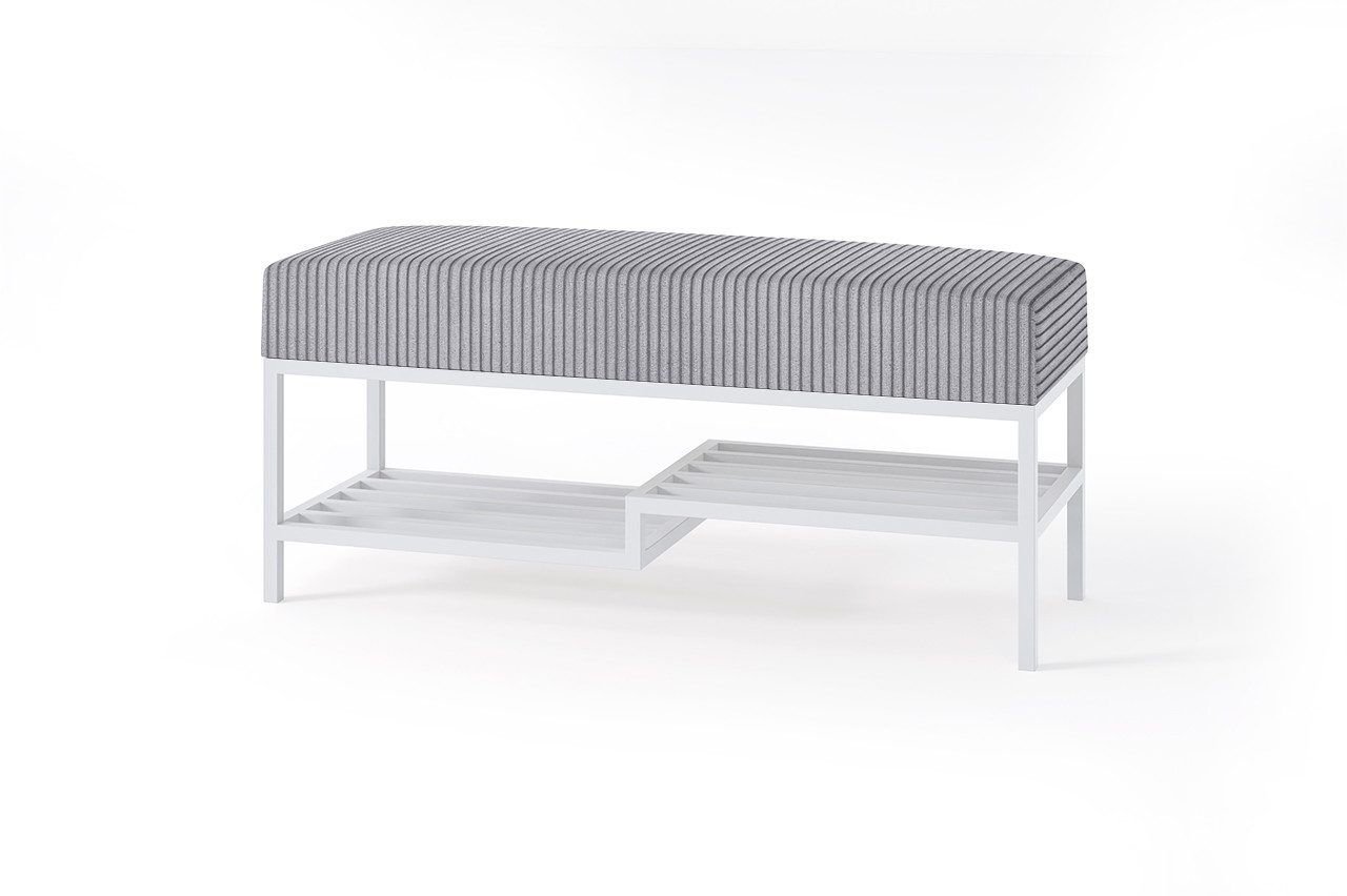 Design Möbel Sitzbank Sitzbank LOFT DESIGN – Gepolsterte Bank mit Ablage, Industrial Stil