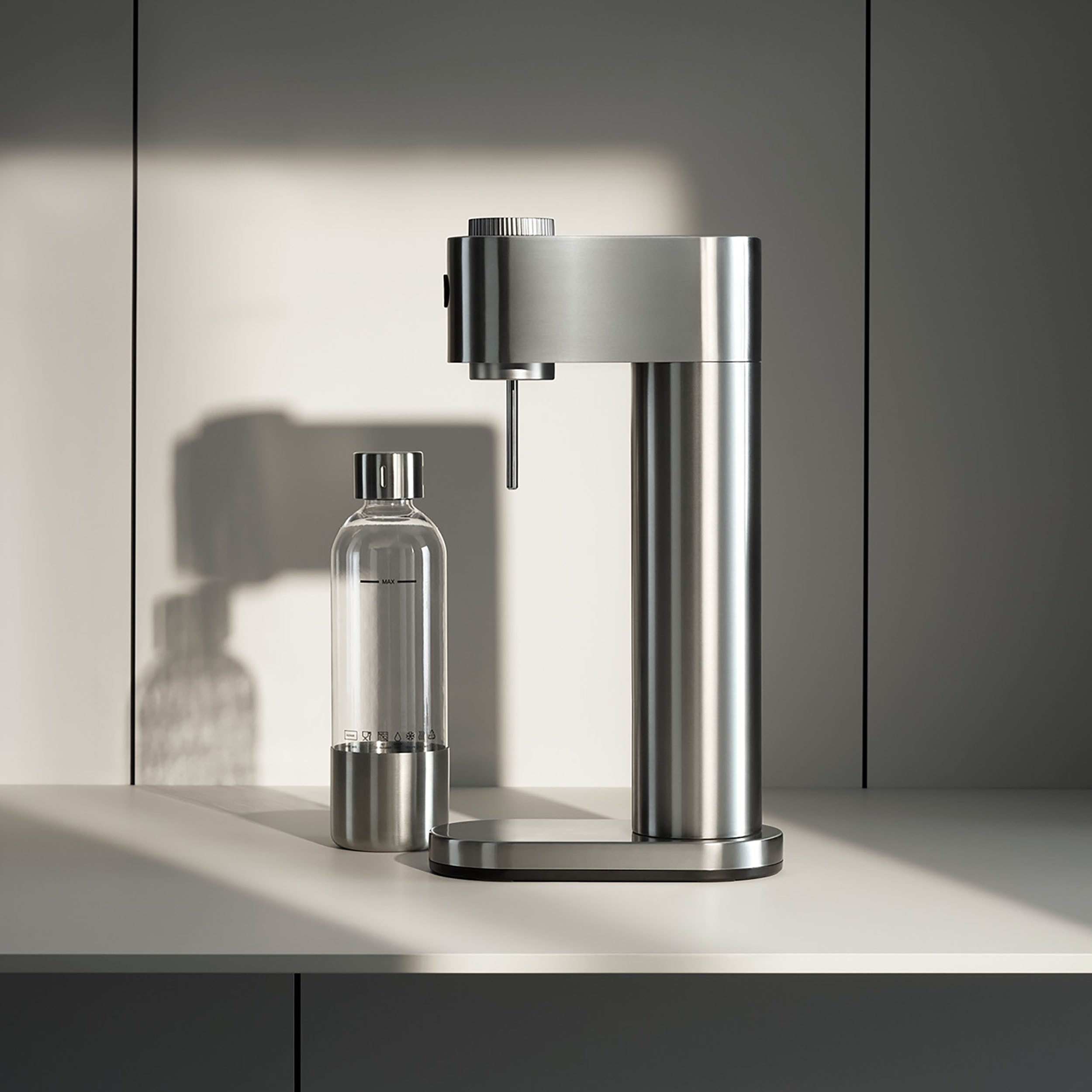 WMF Wassersprudler Element One, (2-tlg), 3 Sprudelgrade, vollautomatisches Sprudeln, Cromargan Edelstahlgehäuse