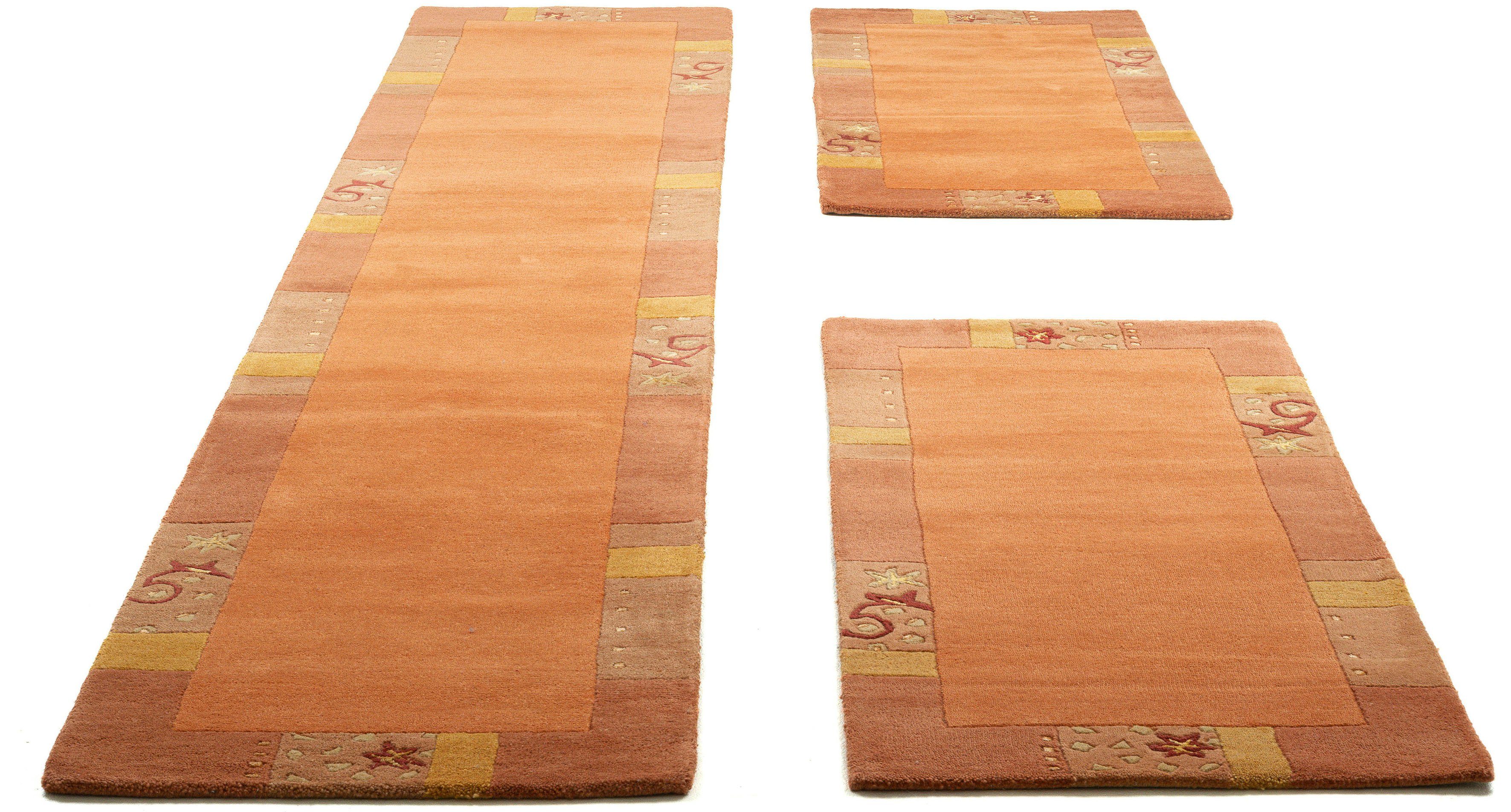 THEKO Bettumrandung Royal Ganges, Höhe 13 mm, (3-tlg), Bettvorleger, 3-teiliges Läufer-Set fürs Schlafzimmer, 95% Wolle