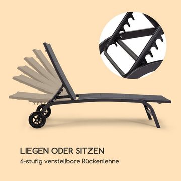 blumfeldt Gartenliege Limala Sonnenliege, Sonnenliegen für den Garten Balkon mit Rollen Outdoor