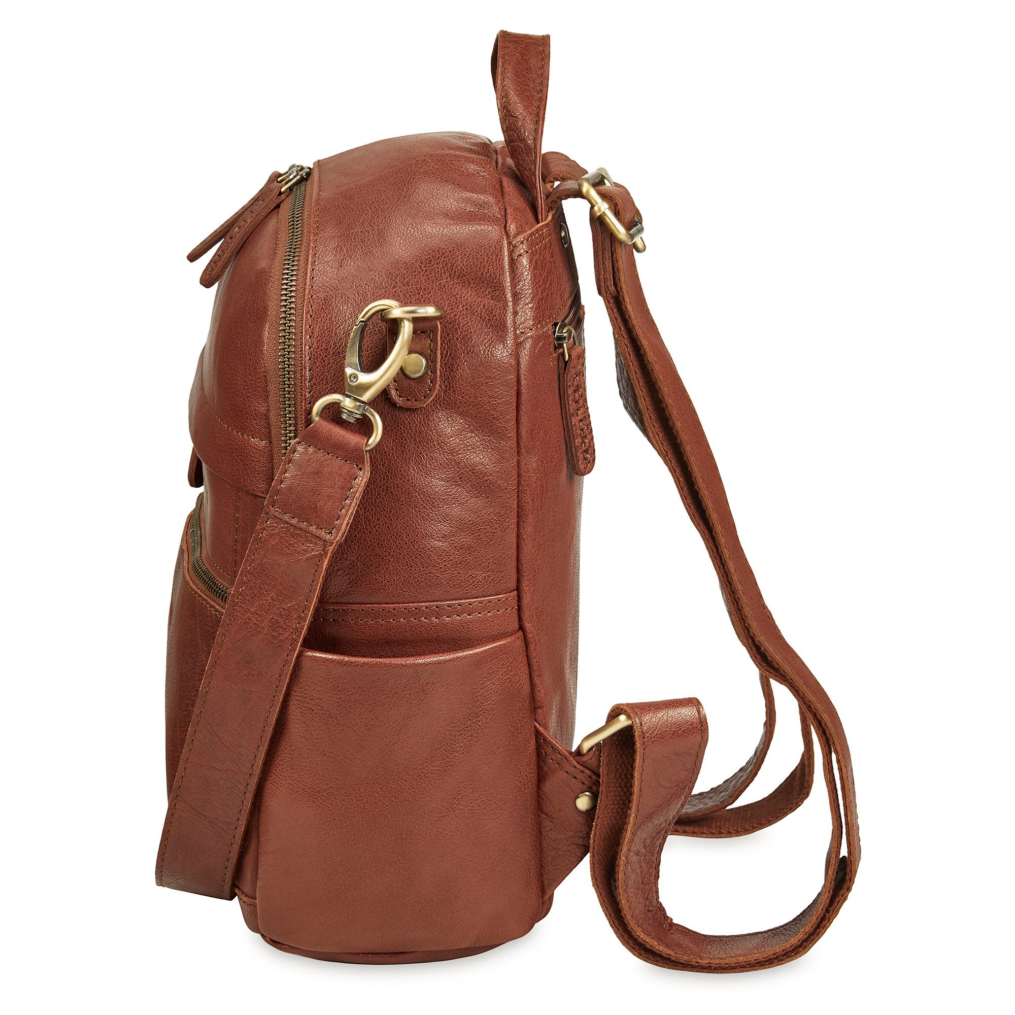 STILORD Cityrucksack "Regina" 2-in-1 Rucksack-Tasche 2 in 1 Damen Echt Leder Klein