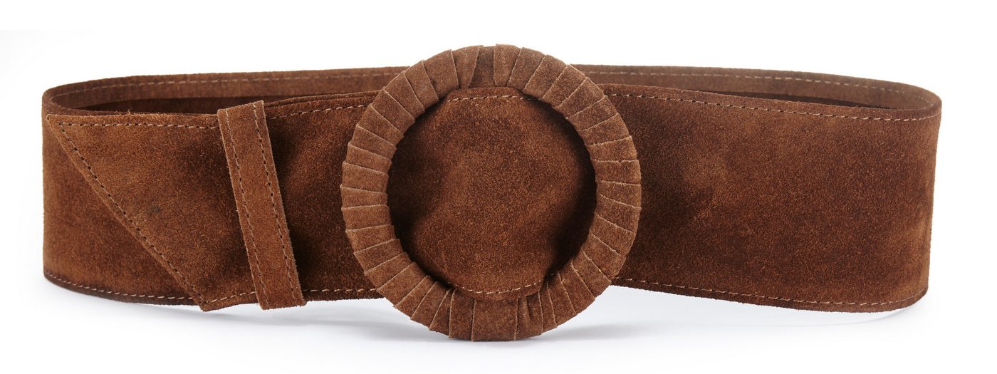 LASCANA Taillengürtel Ledergürtel, Gürtel für Kleid & Overall, Bauchgürtel aus hochwertigem Veloursleder, mit Shaping-Effekt