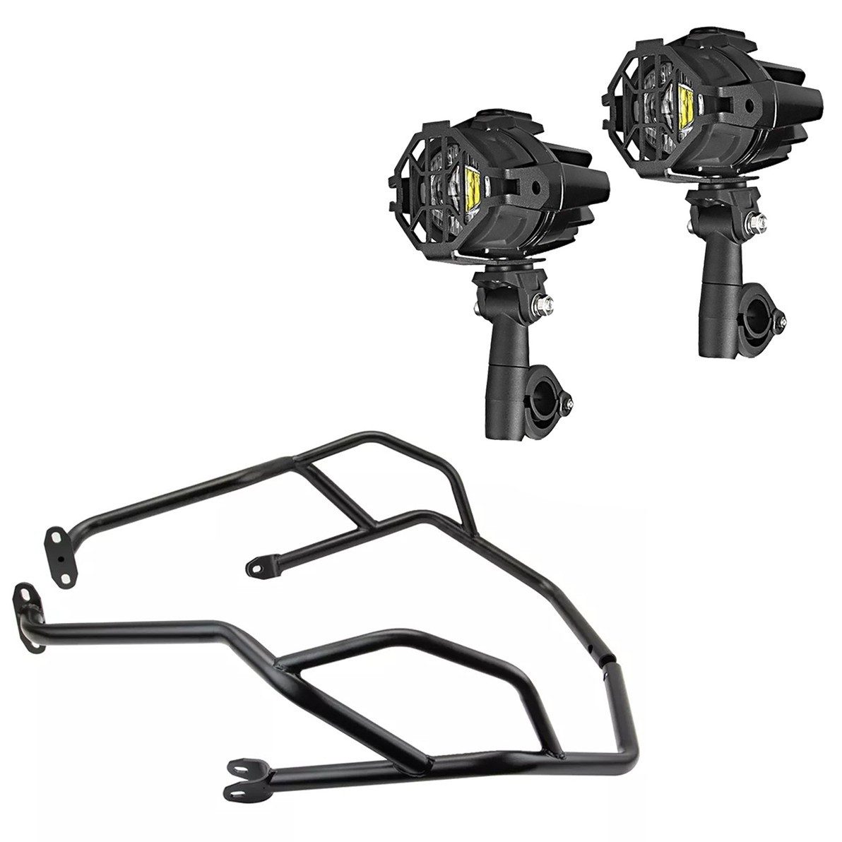 Lumitecs Halter LED Zusatzscheinwerfer Set + Verkleidungsschutzbügel passend für Benel