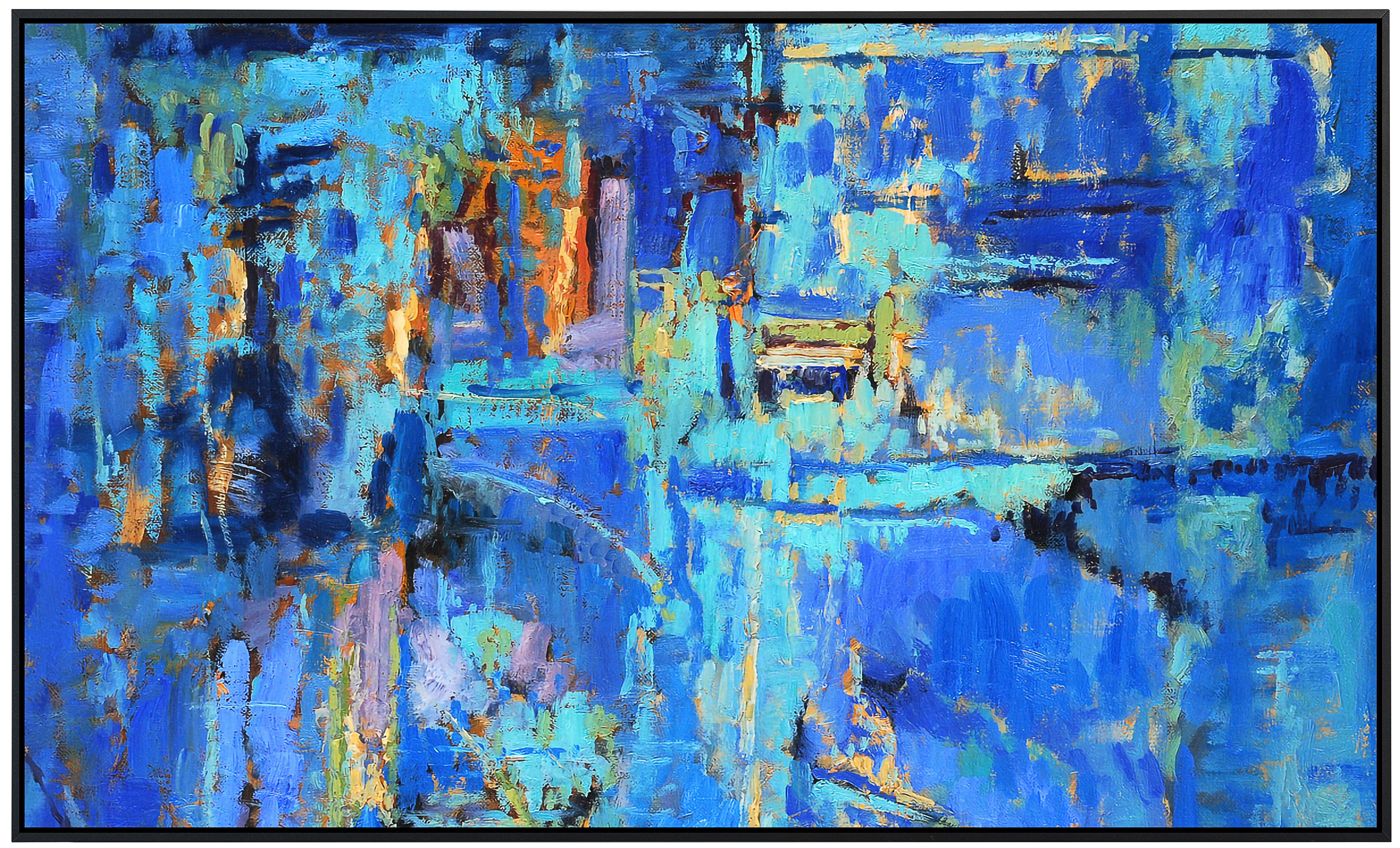 Papermoon Infrarotheizung INFRAROT-BILD-HEIZUNG, Abstrakt Gemälde blau, günstig online kaufen
