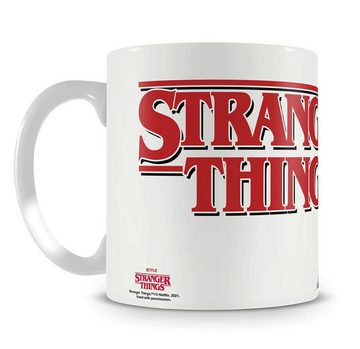 Close Up Tasse Stranger Things Tasse Logo Sunset