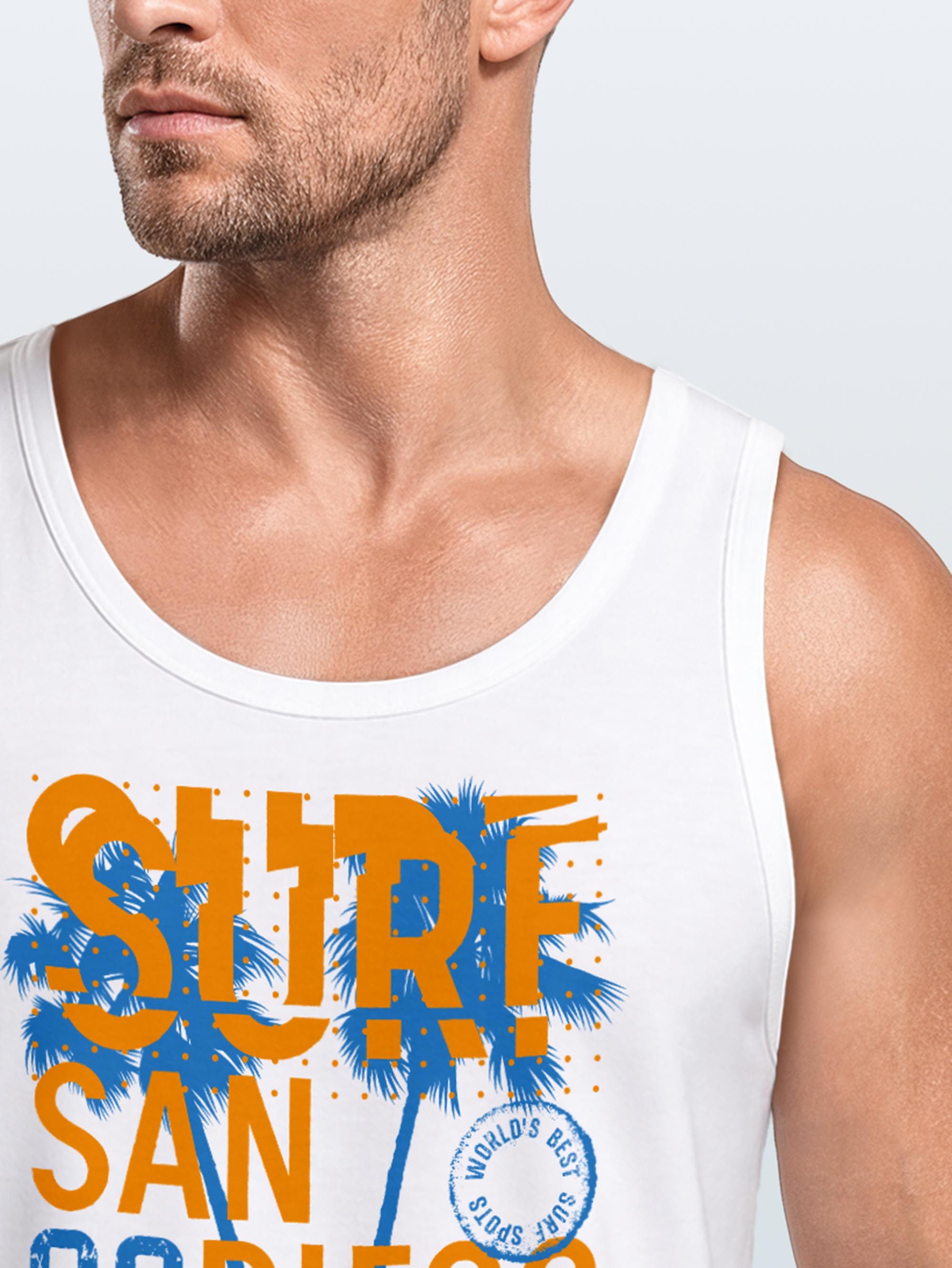 Neverless Tanktop Herren Tank-Top Surf Design San Diego Palmen Beach Strand Sommer mit Print
