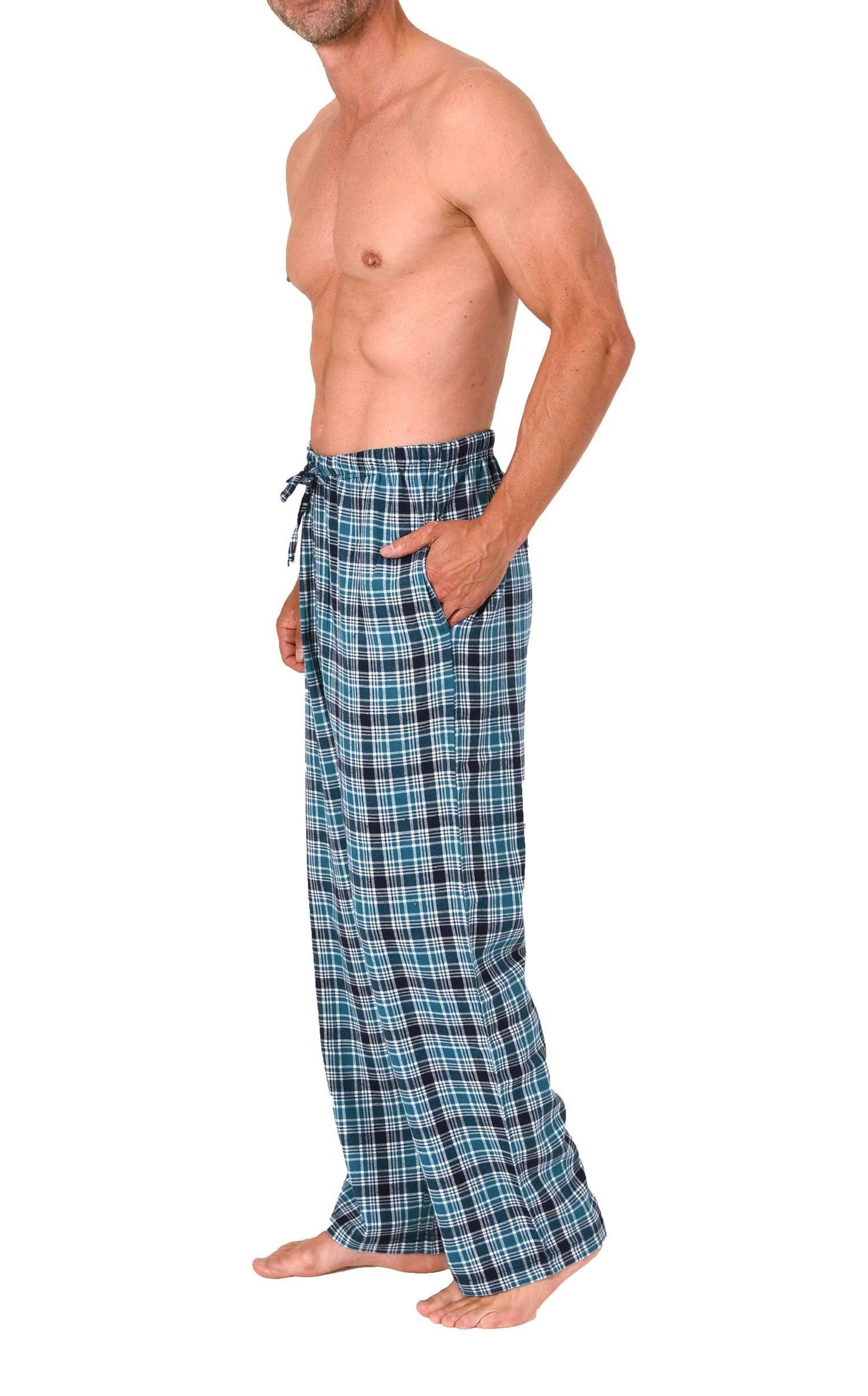 Normann Pyjama Normann Herren Flanell Schlafanzug Pyjama Hose in Karo Optik günstig online kaufen