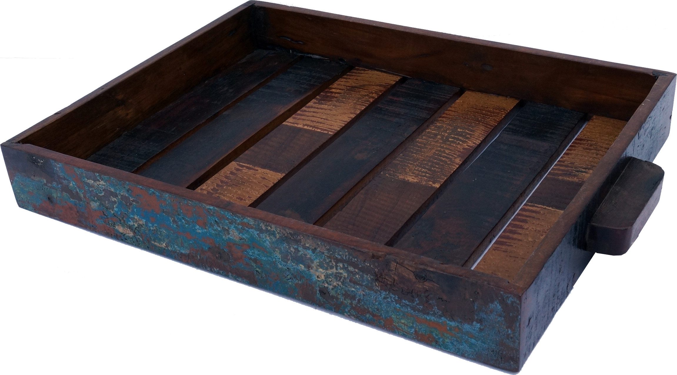 Guru-Shop Dekotablett Vintage Tablett aus Recyclingholz - Modell 2
