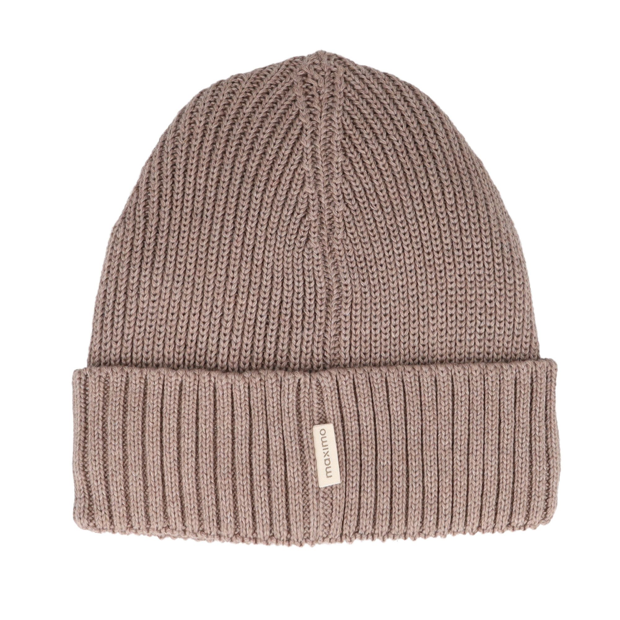 MAXIMO Strickmütze MINI-Beanie, Bär, Umschlag Frotteestickerei, günstig online kaufen