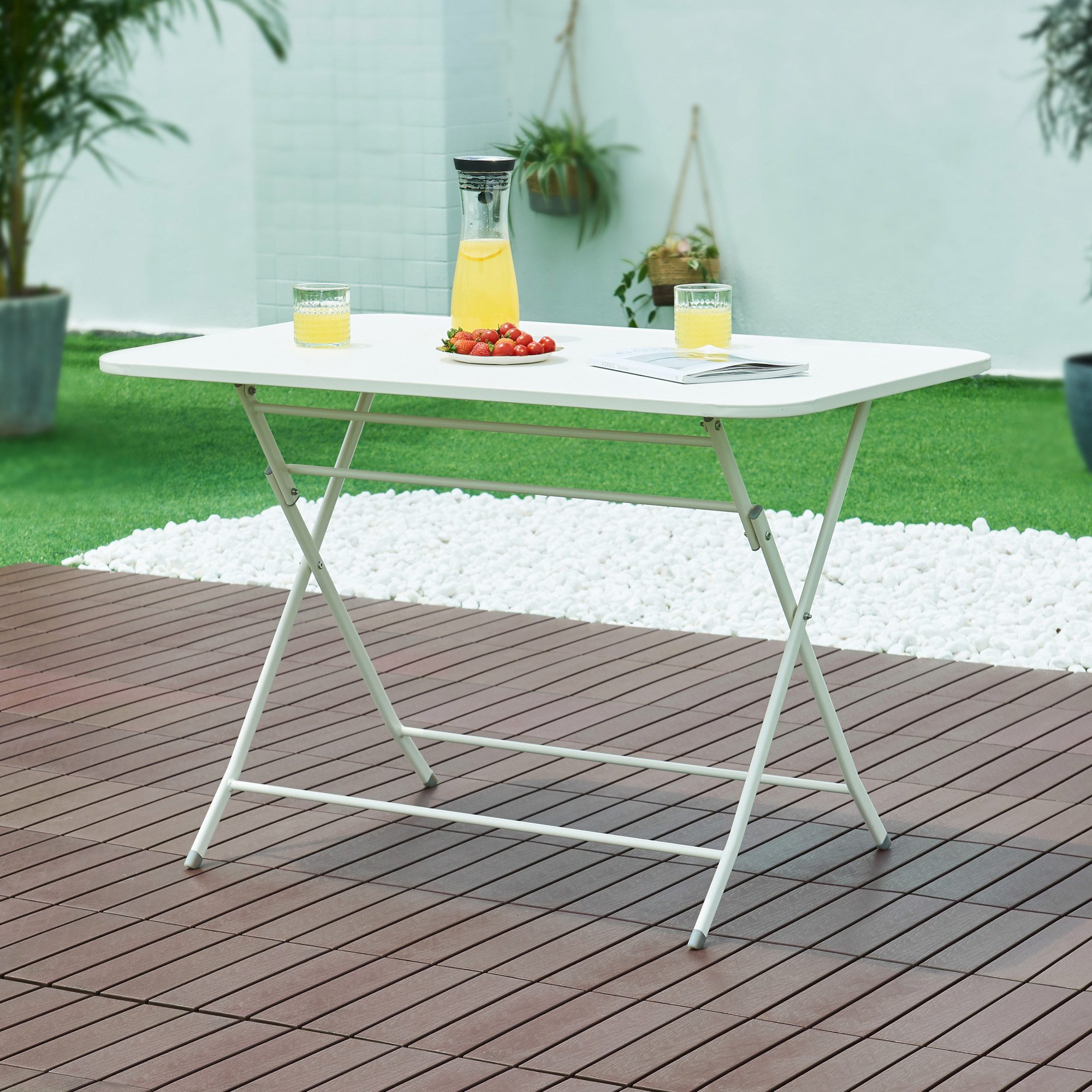en.casa Klapptisch, Gartentisch »Sande« rechteckig Stahl günstig online kaufen