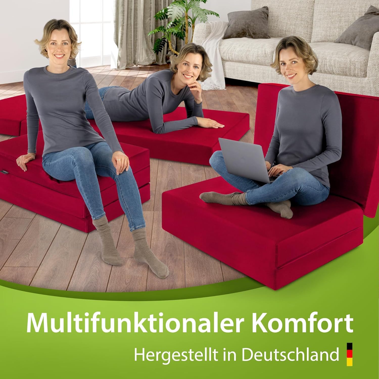 Klappmatratze Luxus Faltmatratze, klappbare Gästematratze, faltbare Matratze, shogazi ®, 12 cm hoch, (1-tlg), MADE IN GERMANY, Direkt vom Hersteller, Testsieger 1,1