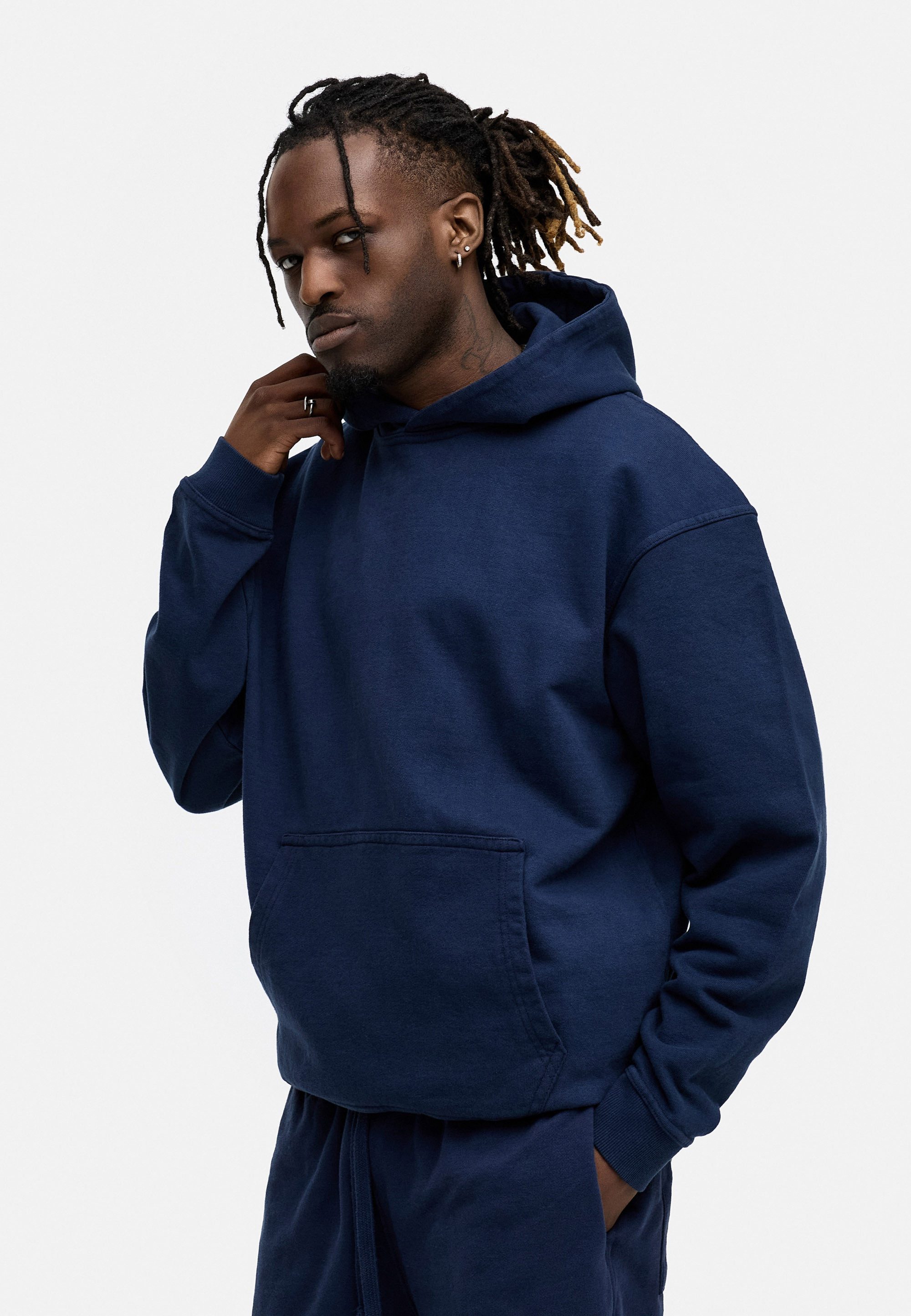 BEHYPE STUDIOS Hoodie IM OVERSIZE FIT Herren Cord-less Kapuzenpullover lockeres Kapuzen-Sweatshirt Sweater – Bild 4 von 5