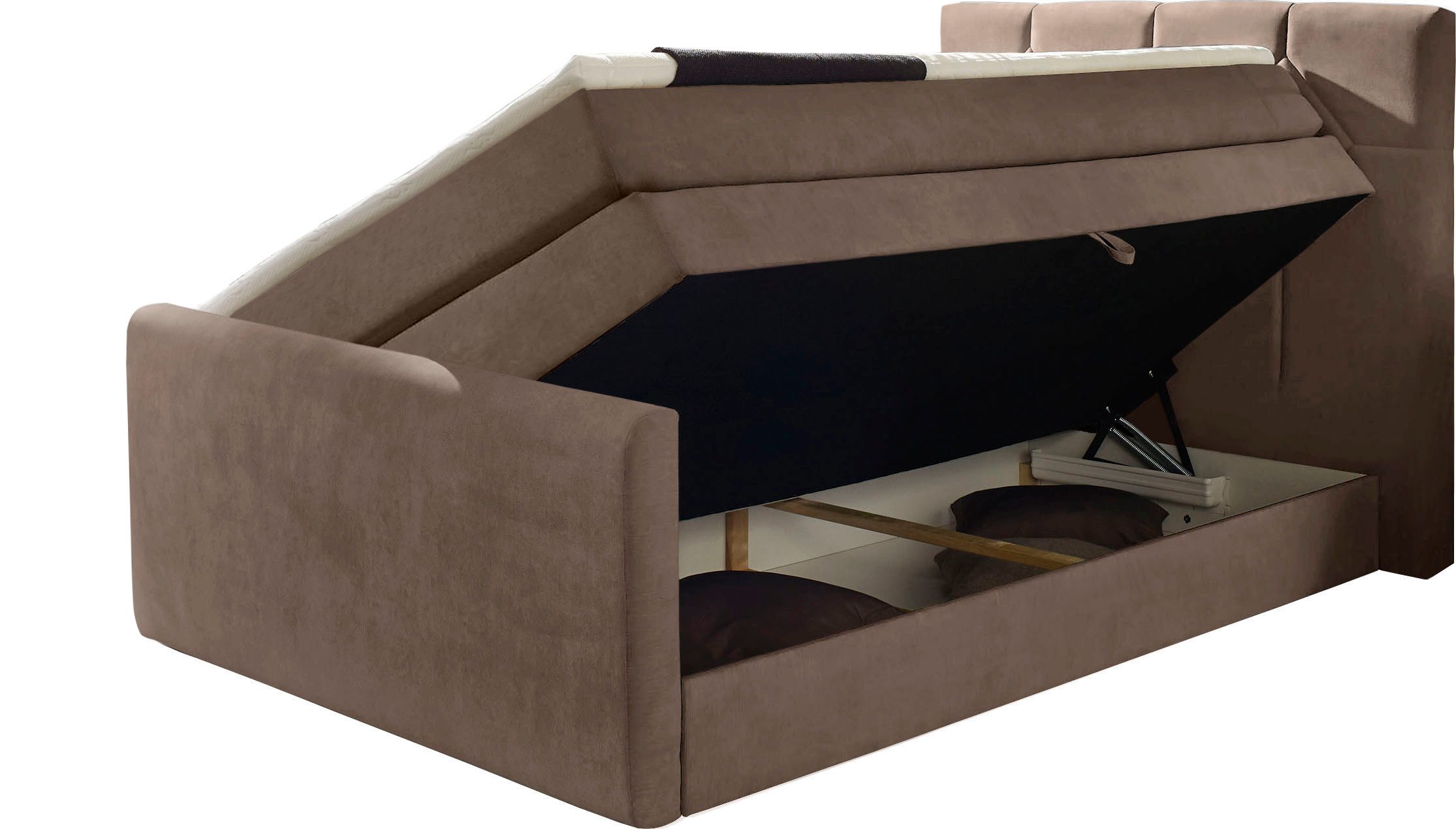 Home affaire Boxspringbett Atlanta, inklusive Topper und Bettkasten