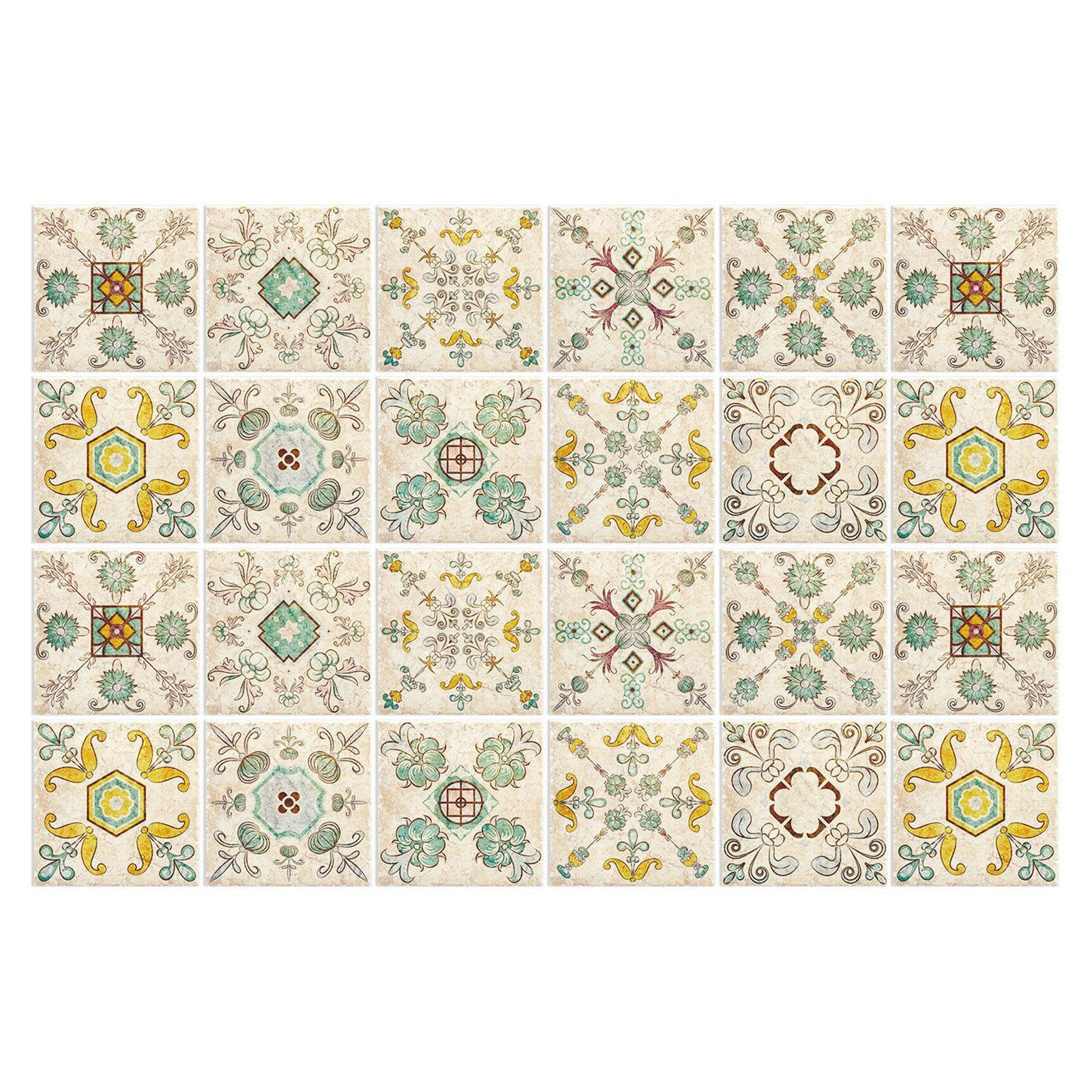 Jumpeak Fliesenaufkleber Klebefliesen,aufkleber weihnachten,selbstklebende fliesen,boho deko (Kombination, Selbstklebende PVC-Wandtattoos (24er-Set)10x10,15x15,20x20), klebefliesen küche,klebefliesen bad,Weihnachtsdeko,Wanddeko,Wanddeko