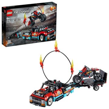 LEGO® Konstruktions-Spielset Technic 42106 Stunt-Show mit Truck und Motorrad, (610 St)