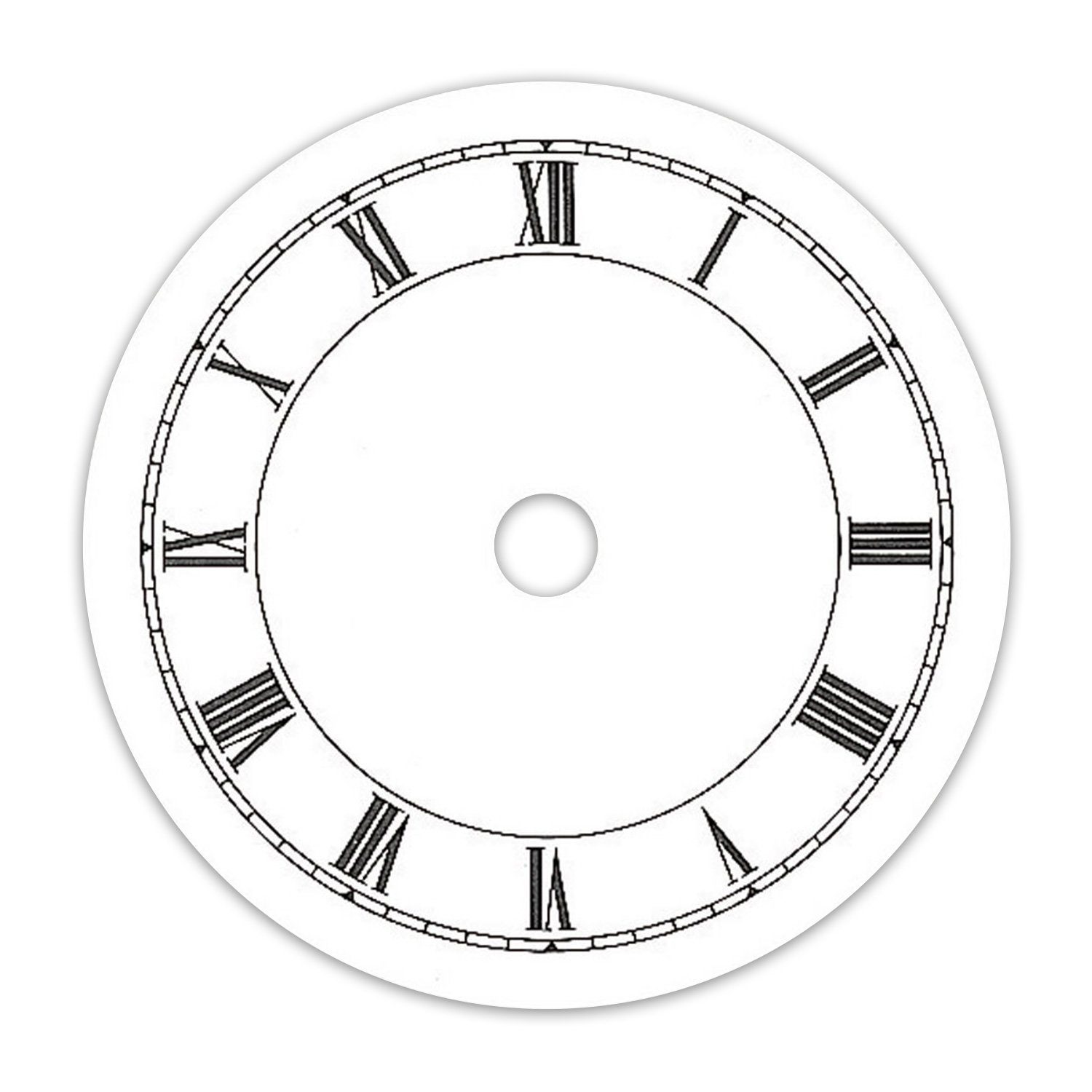 Selva Technik Wanduhr Zifferblatt, aus Aluminium, Weiß lackiert, mit römischen Zahlen