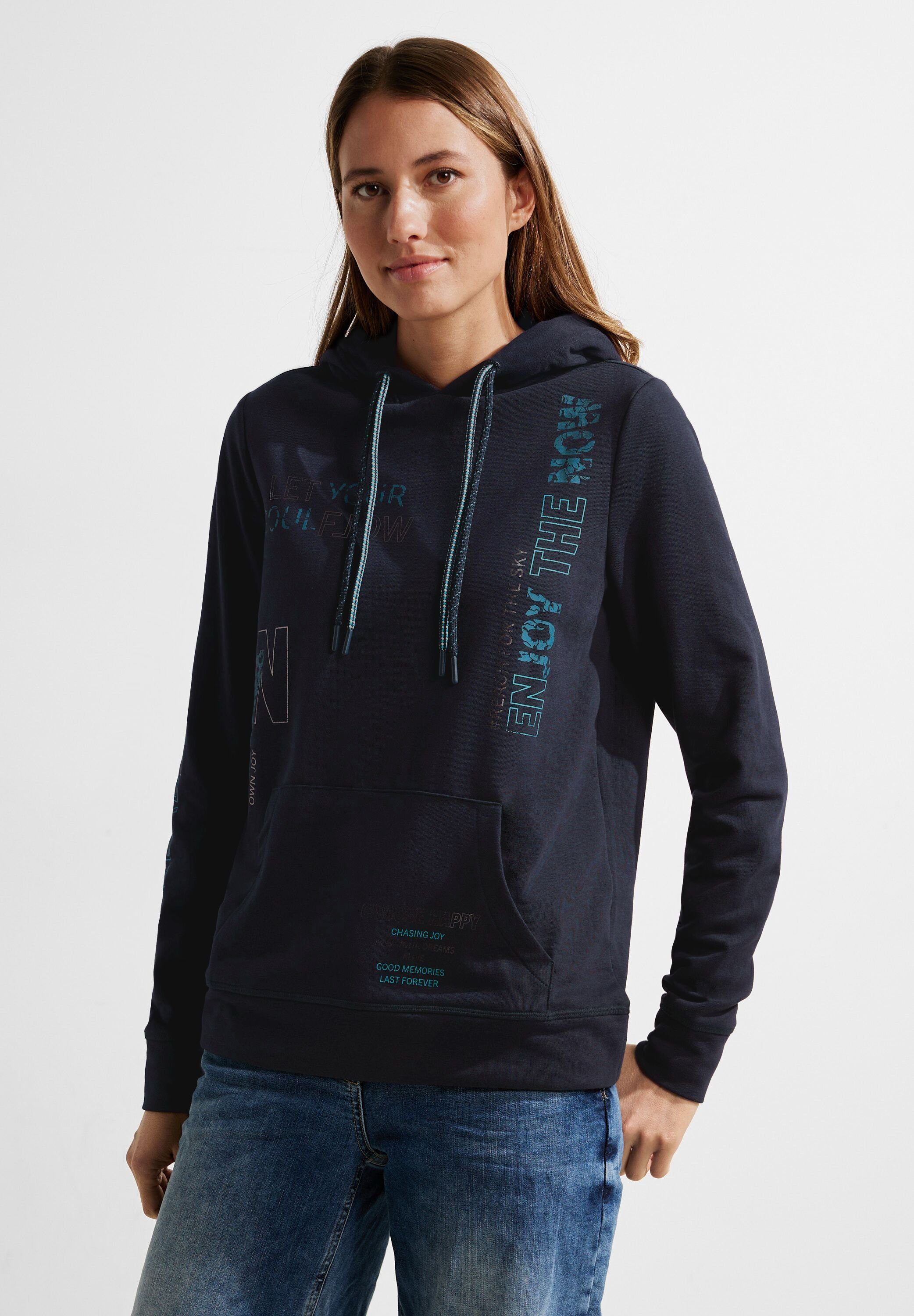 Cecil Hoodie mit Dessin Kapuze, Wording