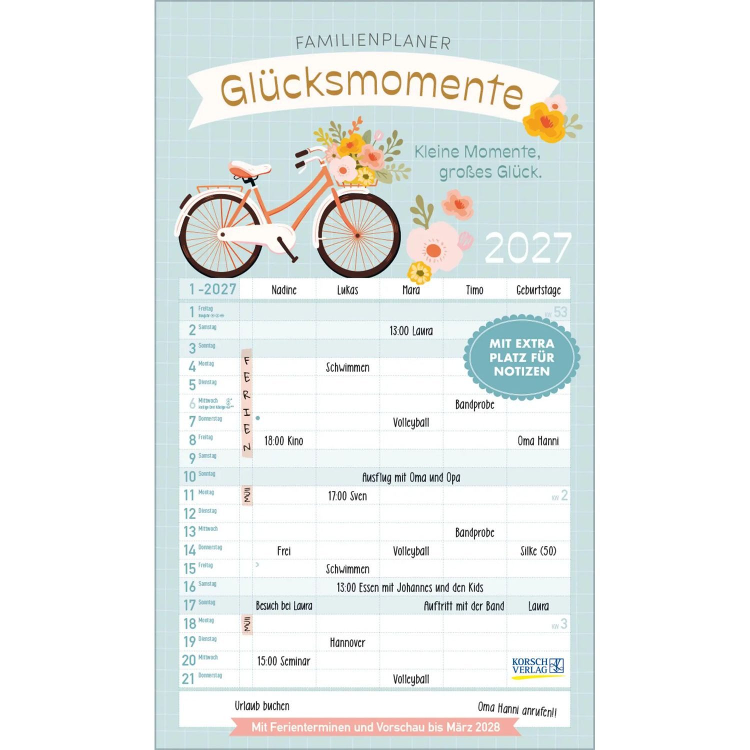 Wandkalender Glücksmomente 2027