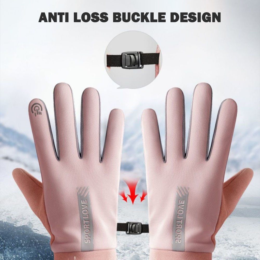 Blusmart Fahrradhandschuhe Touchscreen-Wärmehandschuhe gray pink