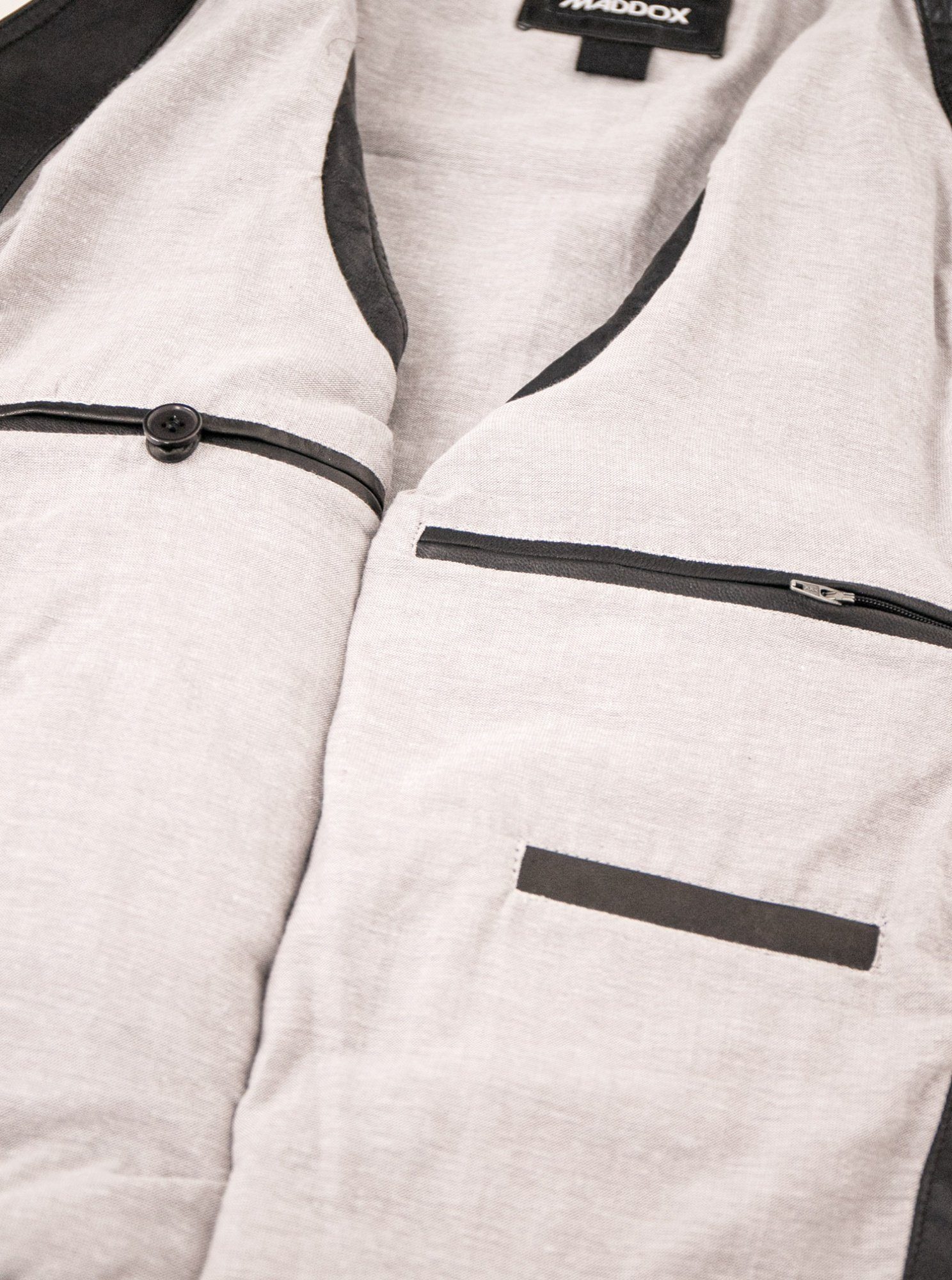 Maddox Lederweste Georgio MADDOX - Herren Lederweste Lammnappa schwarz