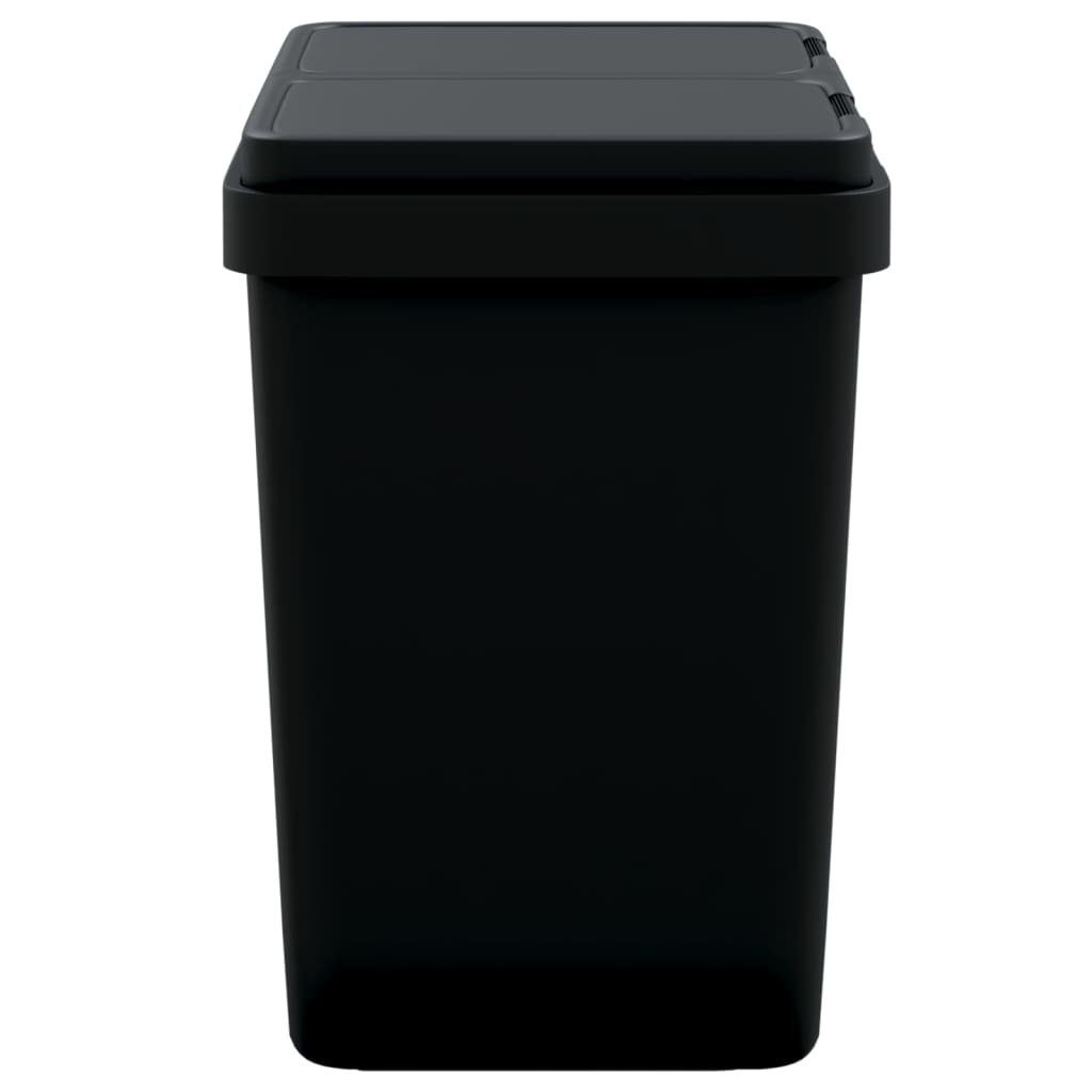 vidaXL Mülleimer Duo Mülleimer Anthrazit 2x25 L Abfalleimer Mülltrennung Kunststoff, Abfallbehälter