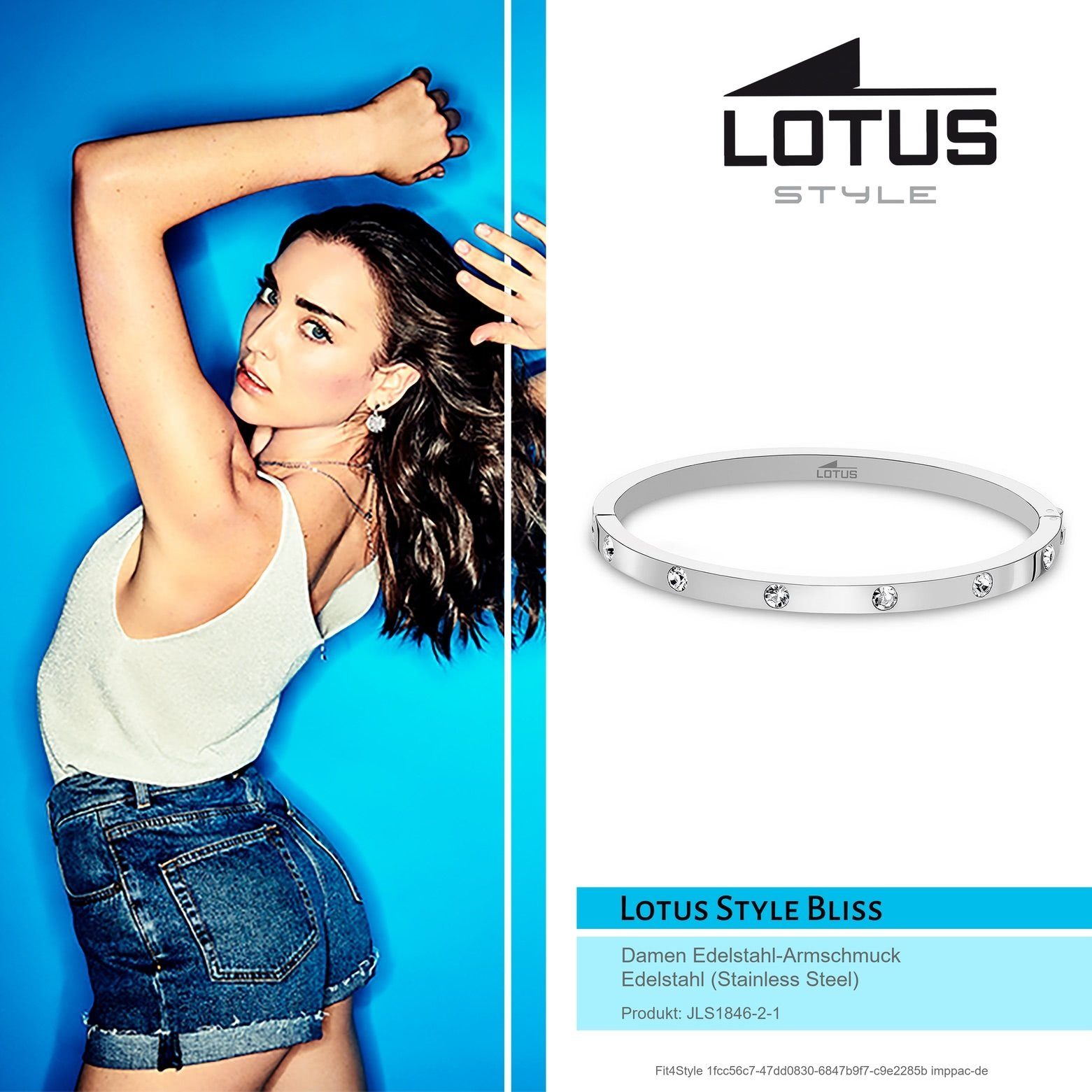 Lotus Style Armreif Lotus Style Armband Armreif silber, für Damen aus Edelstahl (Stainless Steel)