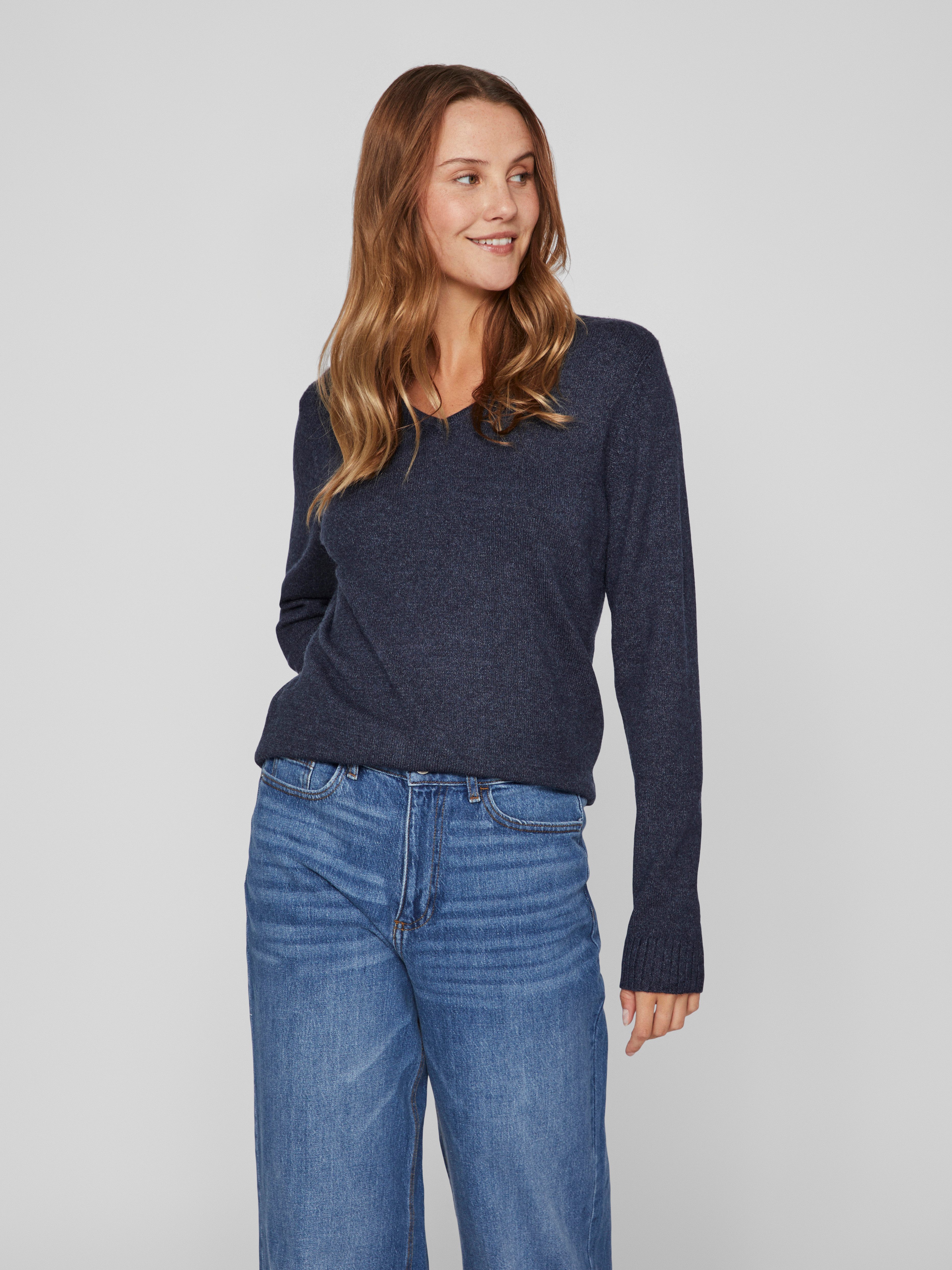 Vila V-Ausschnitt-Pullover VIRIL V-NECK L/S KNIT günstig online kaufen