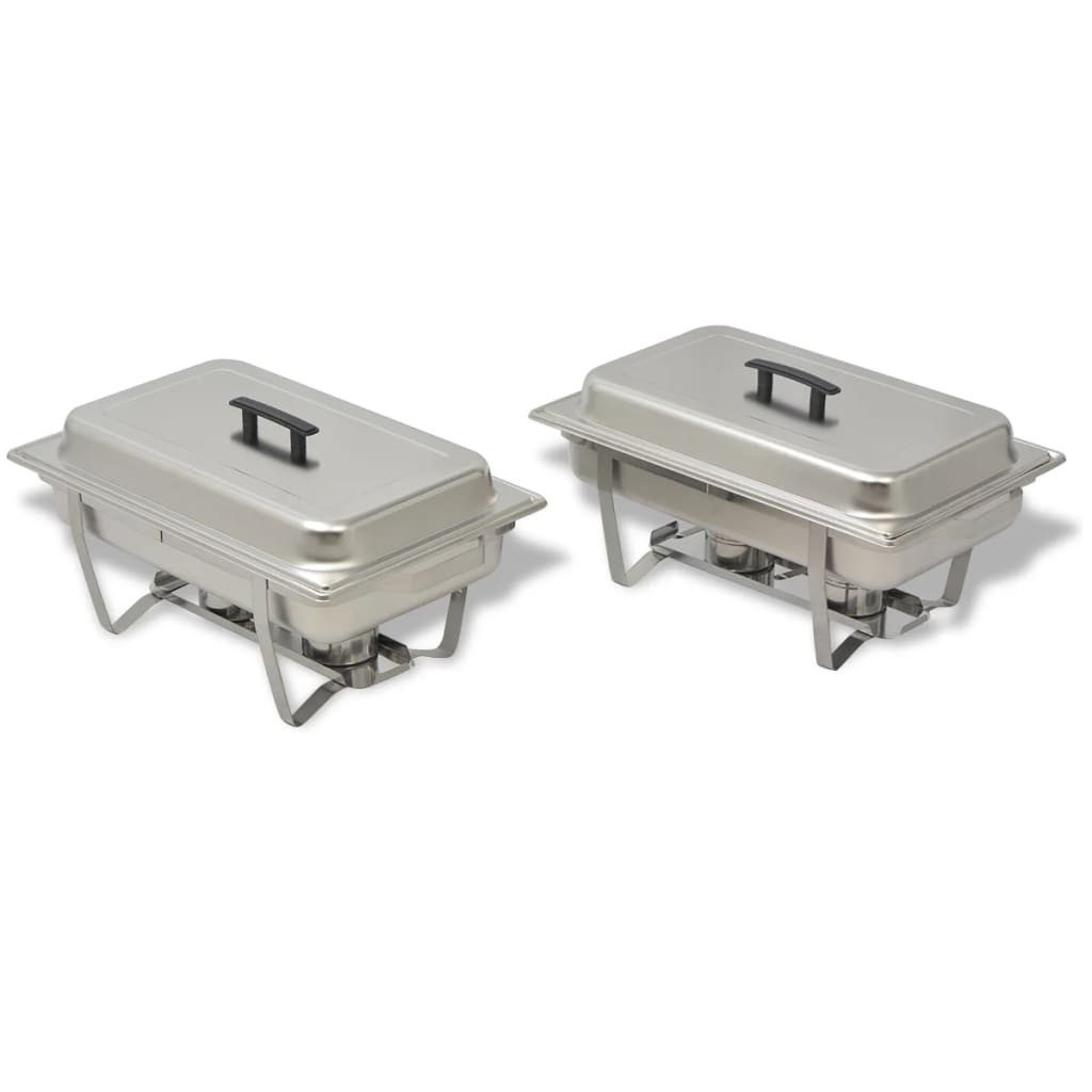 vidaXL Stövchen, Chafing Dish Set 2-tlg. Edelstahl