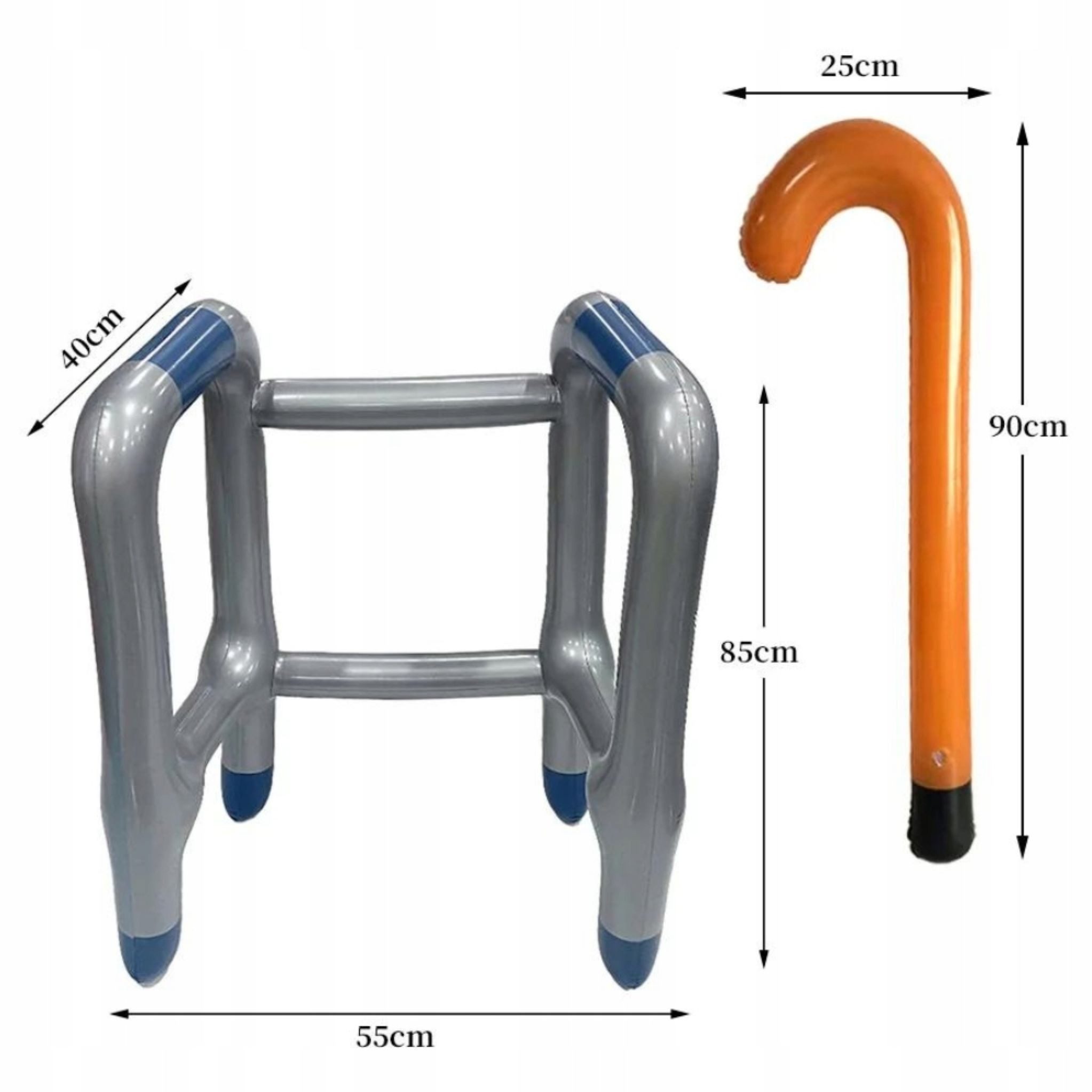 Hopki Kostüm Aufblasbarer Gehstock und Rollator - Perfekt für Halloween