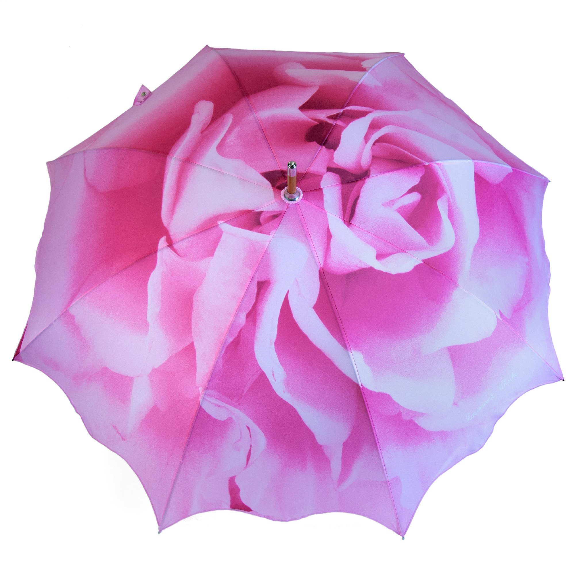 ROSEMARIE SCHULZ Heidelberg Stockregenschirm Stockschirm Motiv Rose Regenschirm für Damen rosa