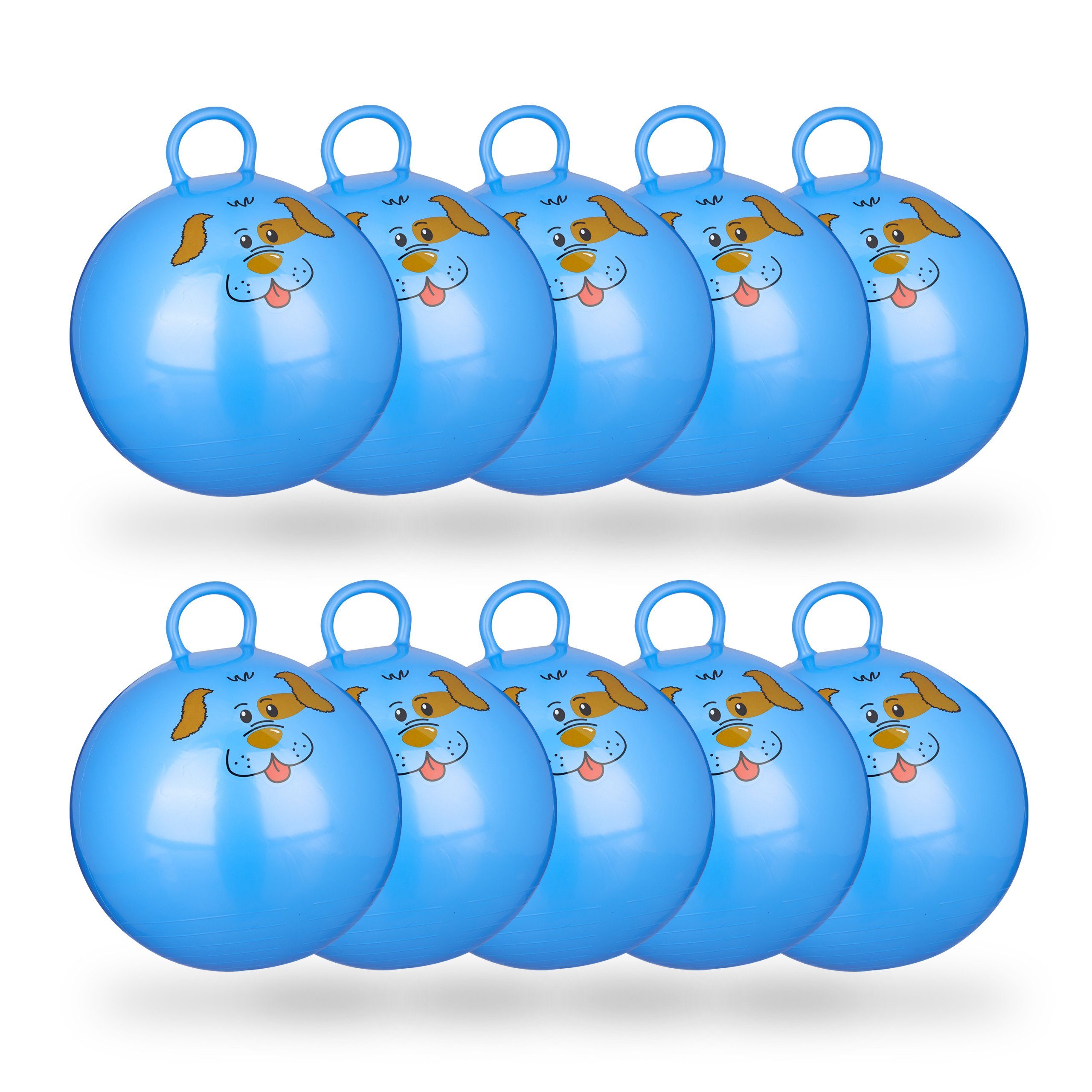 Hüpfspielzeug 10 x Hüpfball Kinder blau