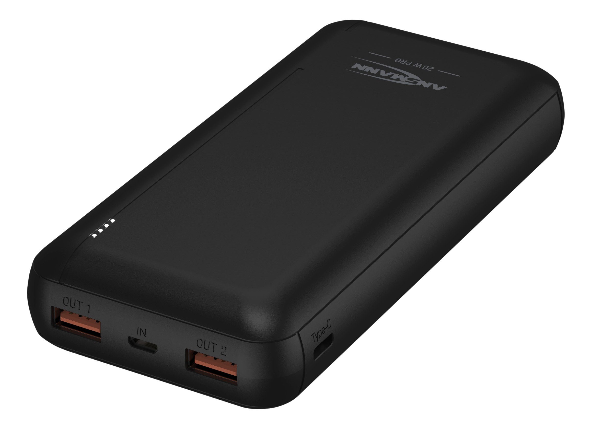 ANSMANN AG Powerbank 20000mAh, Schnellladefunktion 20W, 2 USB & 1 USB Type-C Port Powerbank 20000 mAh (3.7 V)