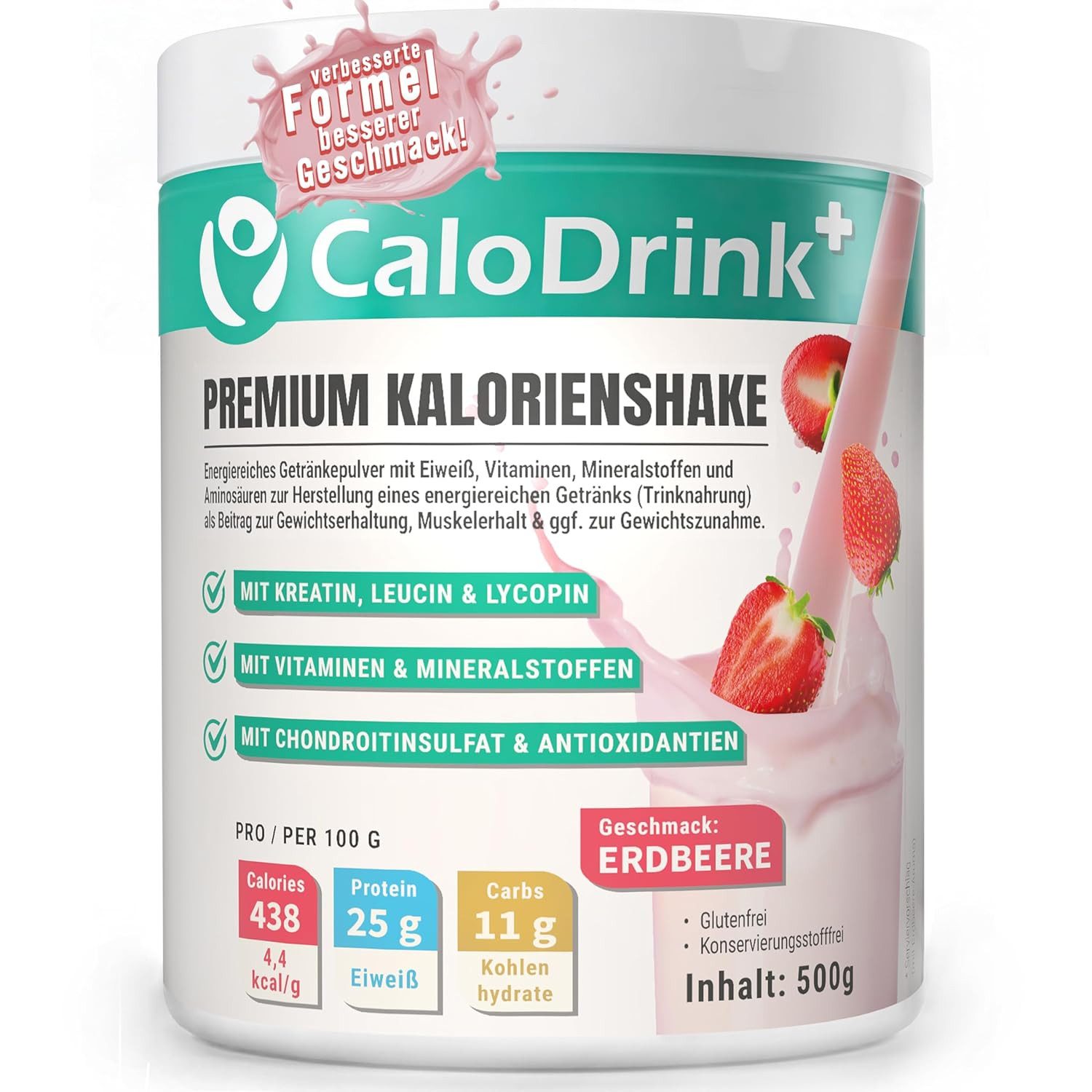 CaloDrink Zunehmen mit Trinknahrung zur Gewichtszunahme, 500g Pulver, 500 g