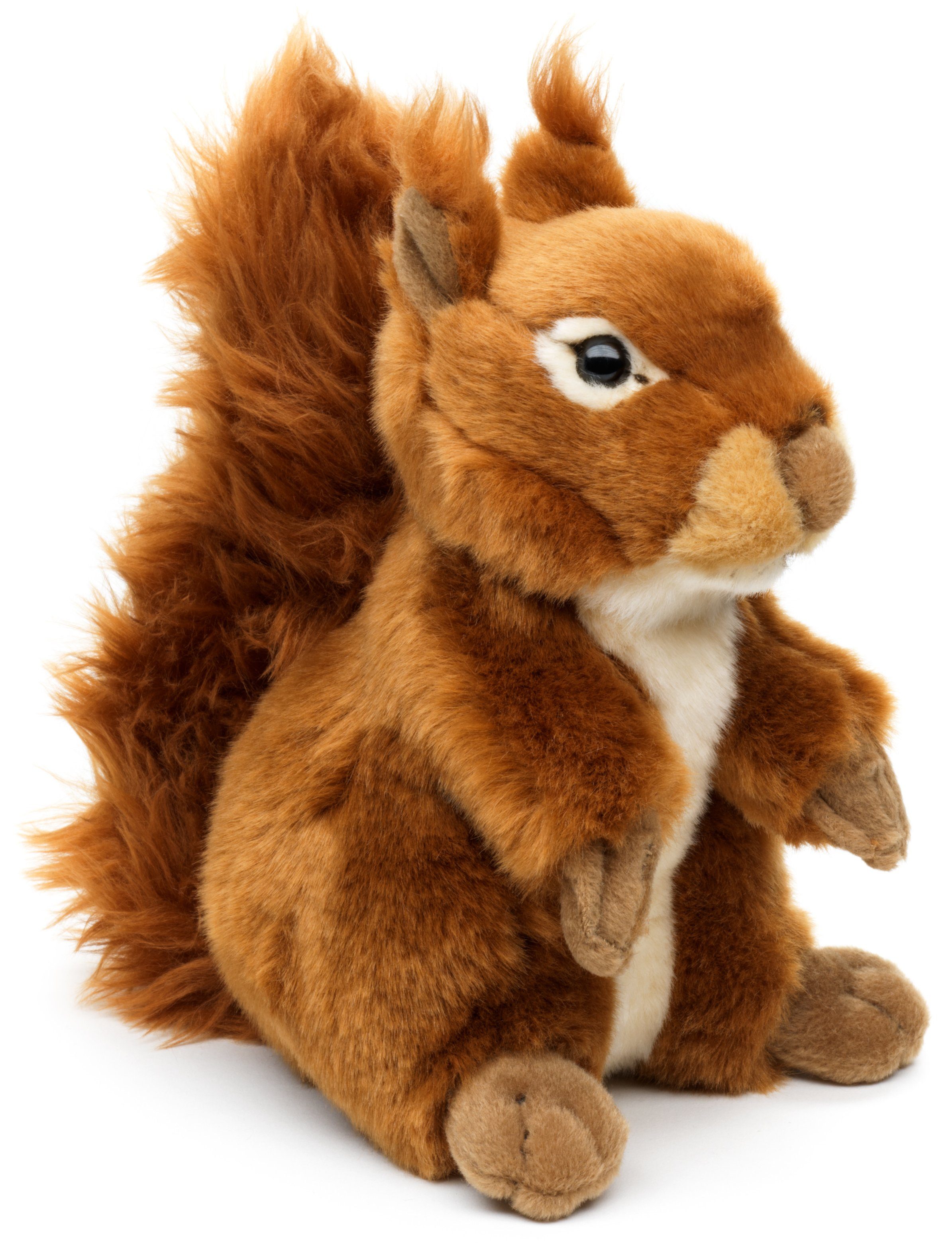 Uni-Toys Kuscheltier Eichhörnchen, stehend - 22 cm (Höhe) - Plüsch-Hörnchen - Plüschtier, zu 100 % recyceltes Füllmaterial