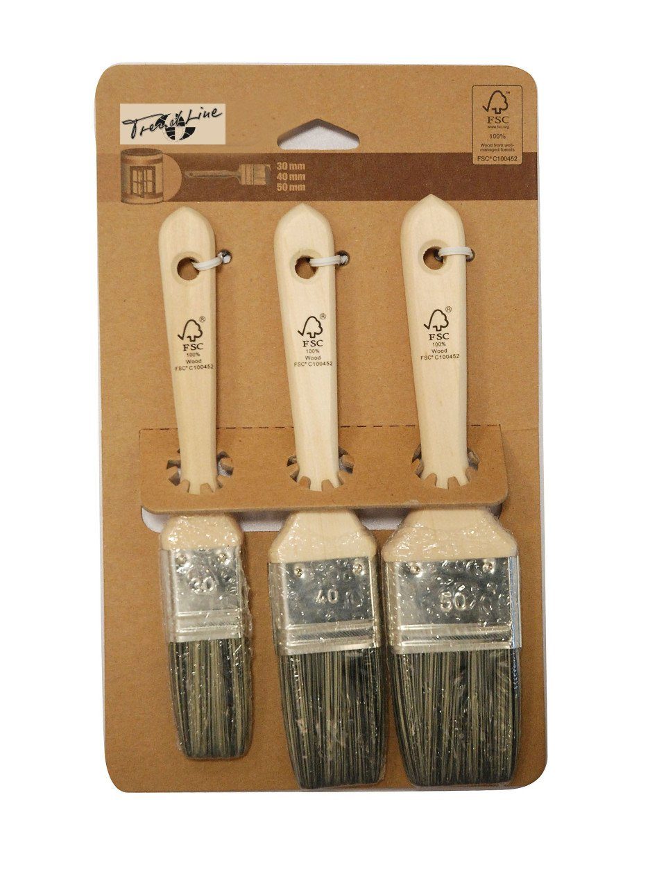 Trend Line Pinsel TrendLine Lasur Pinsel-Set 3-teilig 30 mm, 40 mm