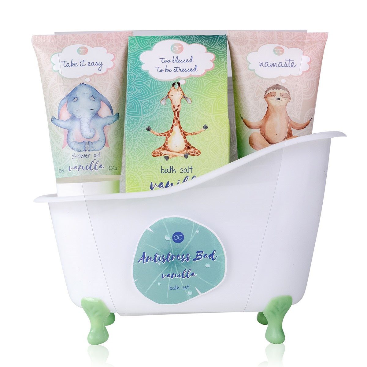 ACCENTRA Pflege-Geschenkset accentra Badeset "Anti-Stress" Badewanne Geschenkset, in einer Plastikbadewanne