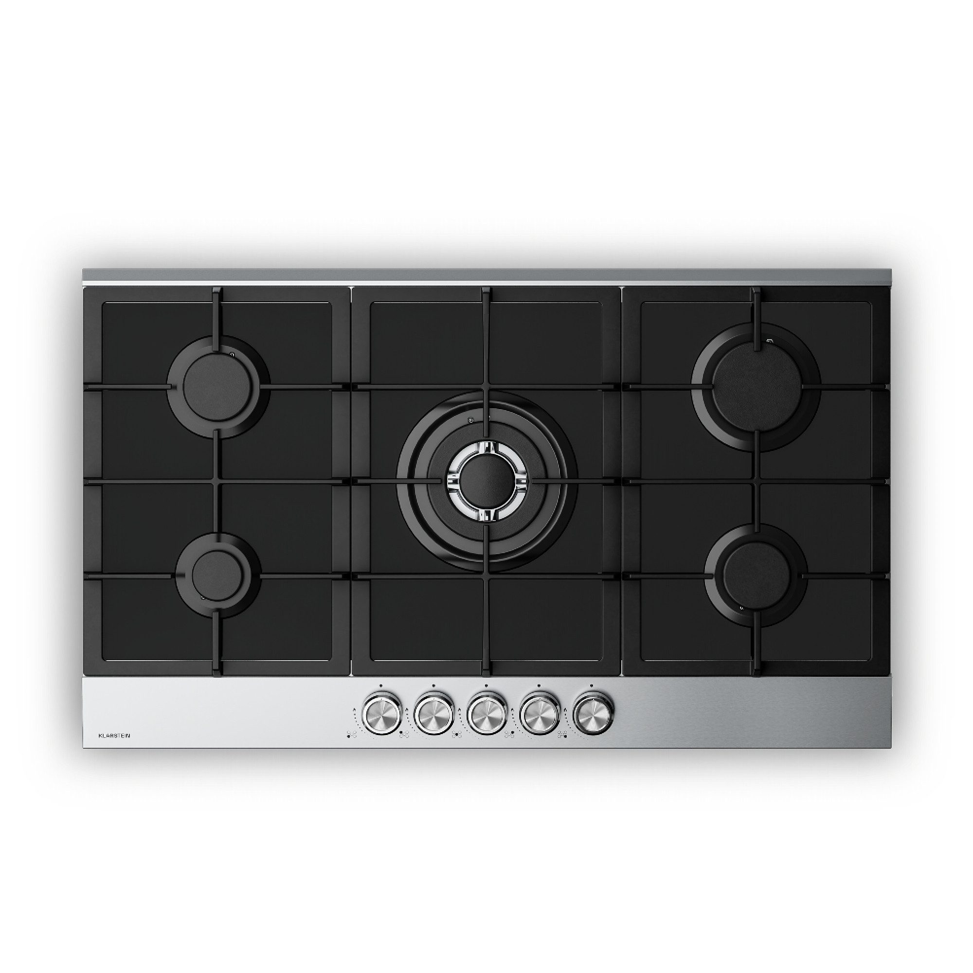 Klarstein Gas-Kochfeld Verosteel, Elektrische Kochfelder 5 Gas Brenner Aluminium 10,400 W