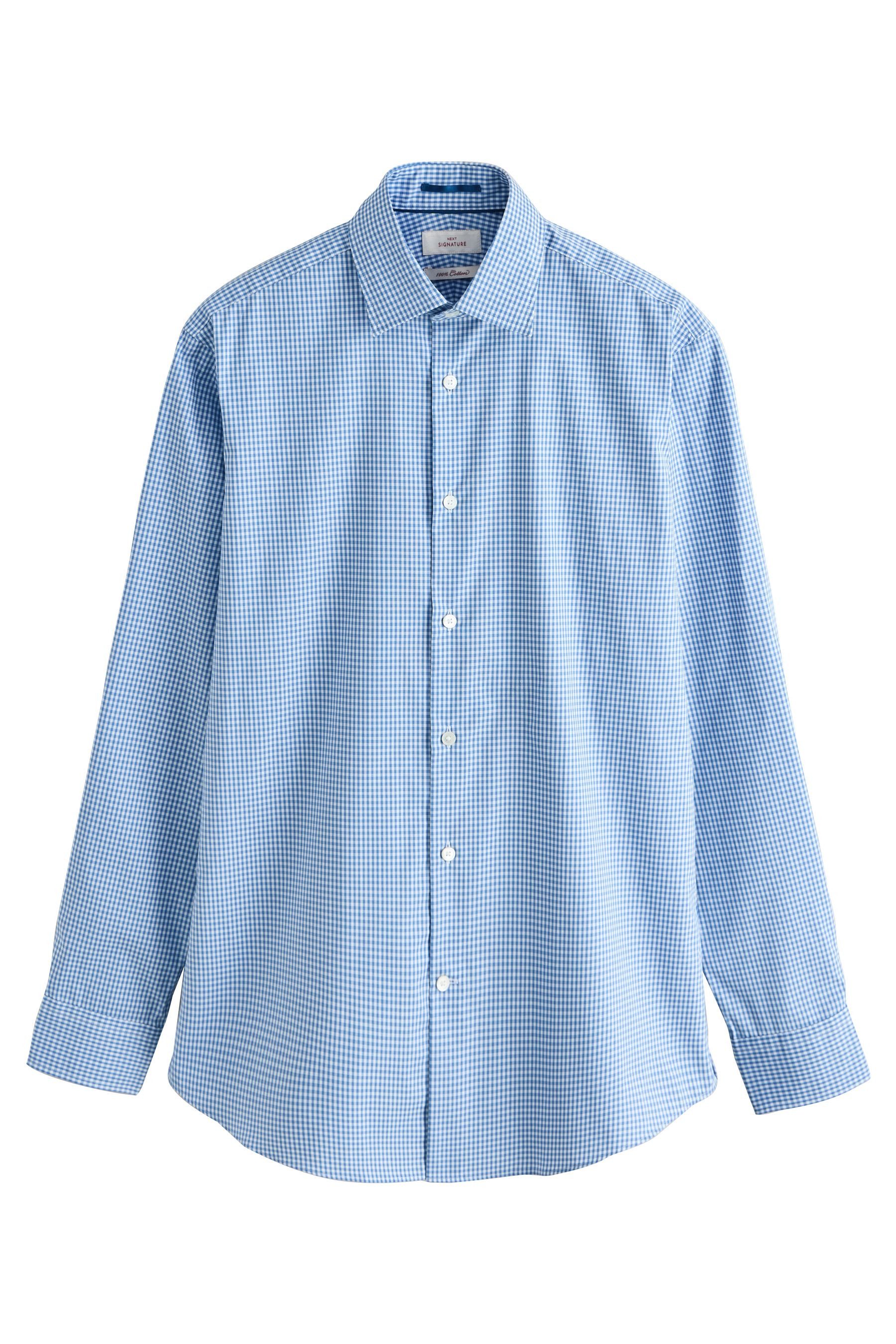 Langarmhemd Slim Fit Signature Hemd aus 100 % Baumwolle