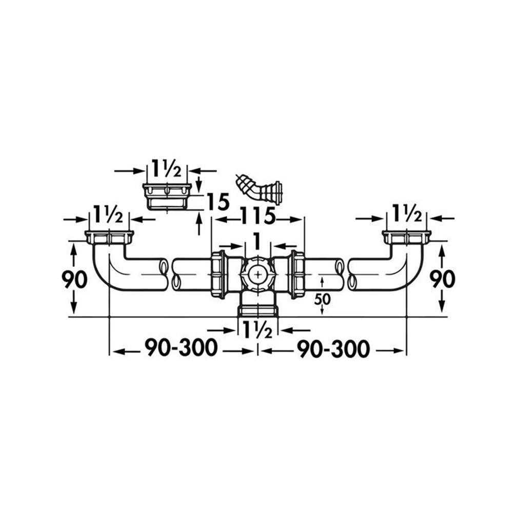 Naber Einbauspüle Naber Beckenverbinder weiß, 0/0 cm