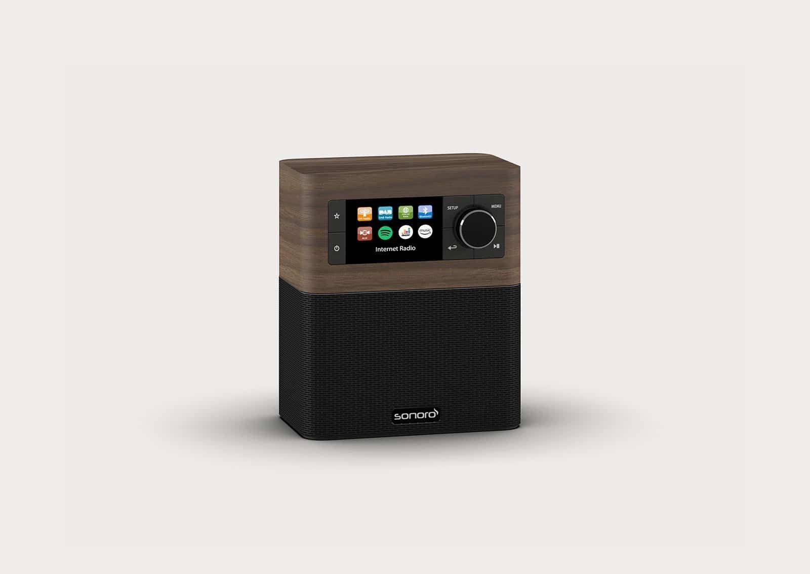 Sonoro Digitalradio (Digitalradio Walnuss Schwarz STREAM (DAB), / RDS, mit Sonoro Internetradio) FM-Tuner (DAB)