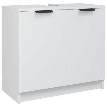 vidaXL Badezimmer-Set Badezimmerschrank Weiß 64,5x33,5x59 cm Holzwerkstoff