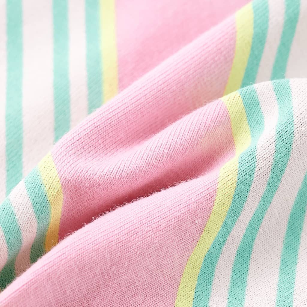 vidaXL Druckkleid Kinderkleid mit Kordelzug Ärmellos Rosa 128