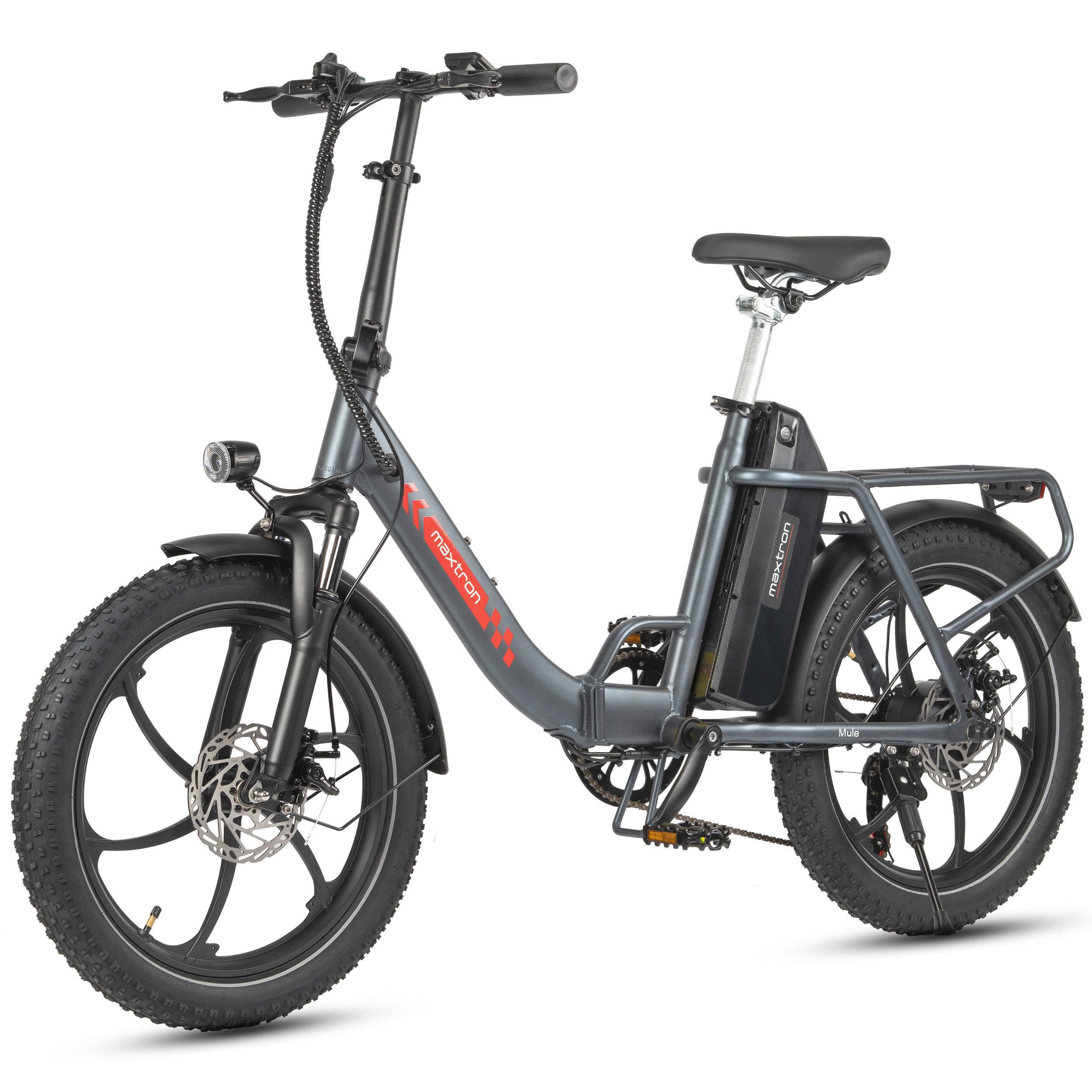Maxtron E-Bike Klapprad Maxtron MULE Klapprad, 7 Gang Shimano ALTUS Schaltwerk, Kettenschaltung, 960 Wh, (Packung), Stadt & Abenteuer: 20" Fatbike mit XXL 20Ah Akku.