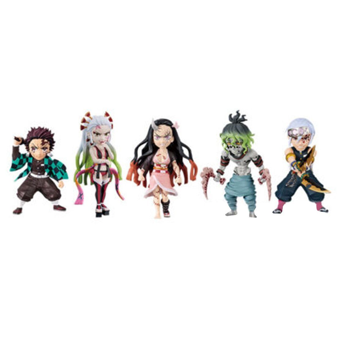 Bandai Spiel, BANDAI Figurenset aus Demon Slayer, 5 Stk., Tanjiro, Nezuko, Uzui, BANDAI Figurenset aus Kimetsu no Yaiba, 5 Stk.